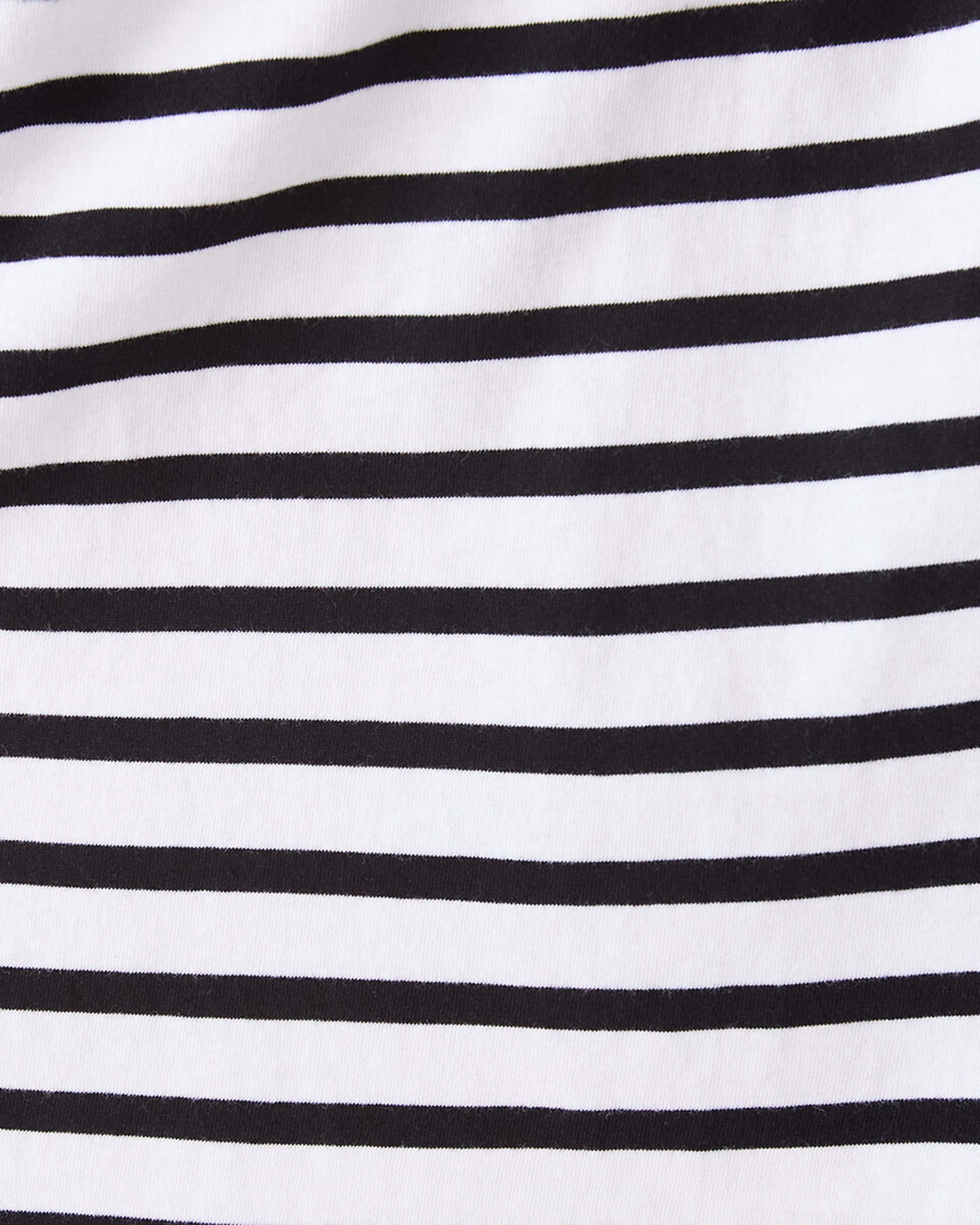 6 Gathered Waist Knit Dress Blk Stripe, 6 of 10