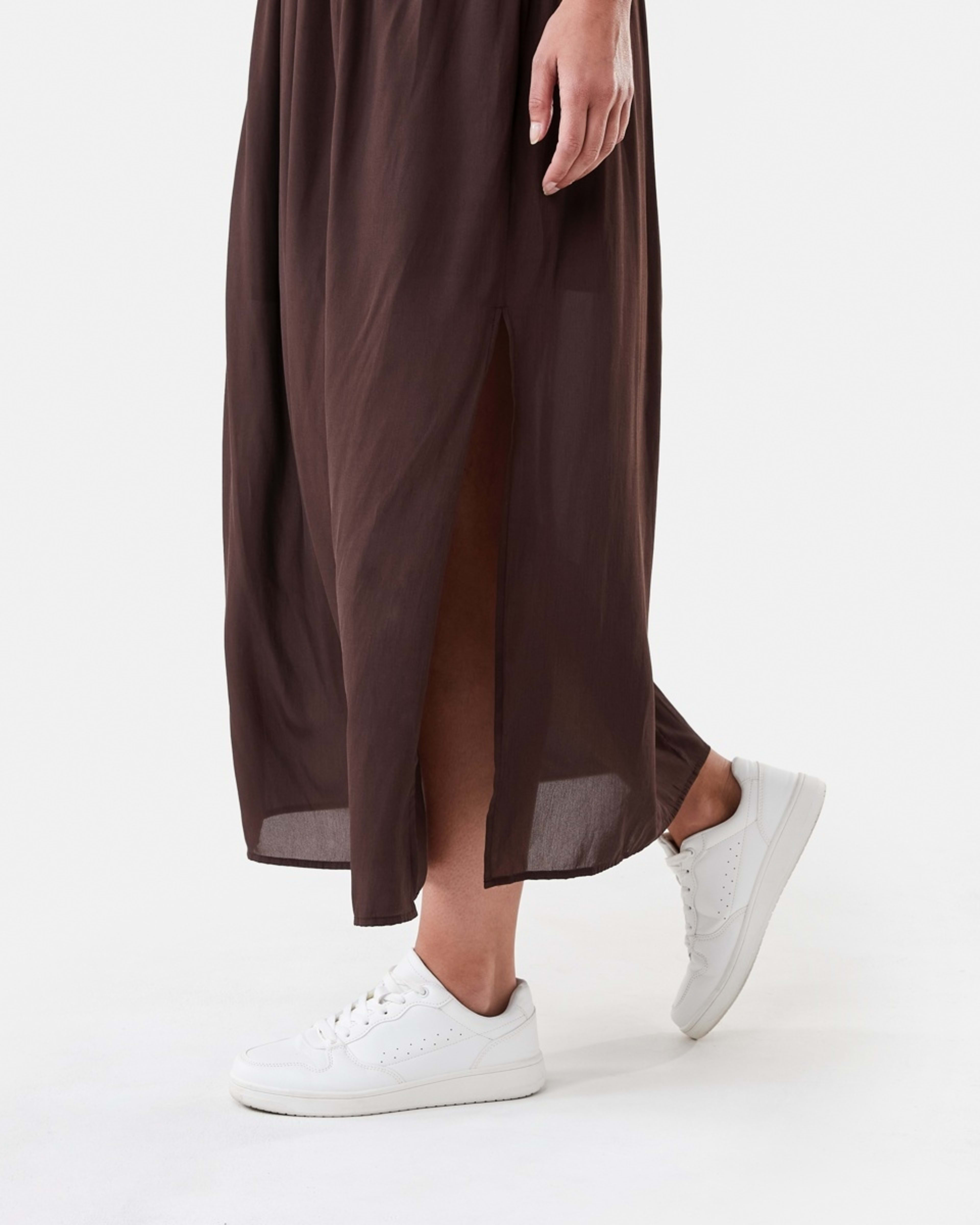 6 Sheer Flowy Maxi Skirt Melt Brown, 6 of 6