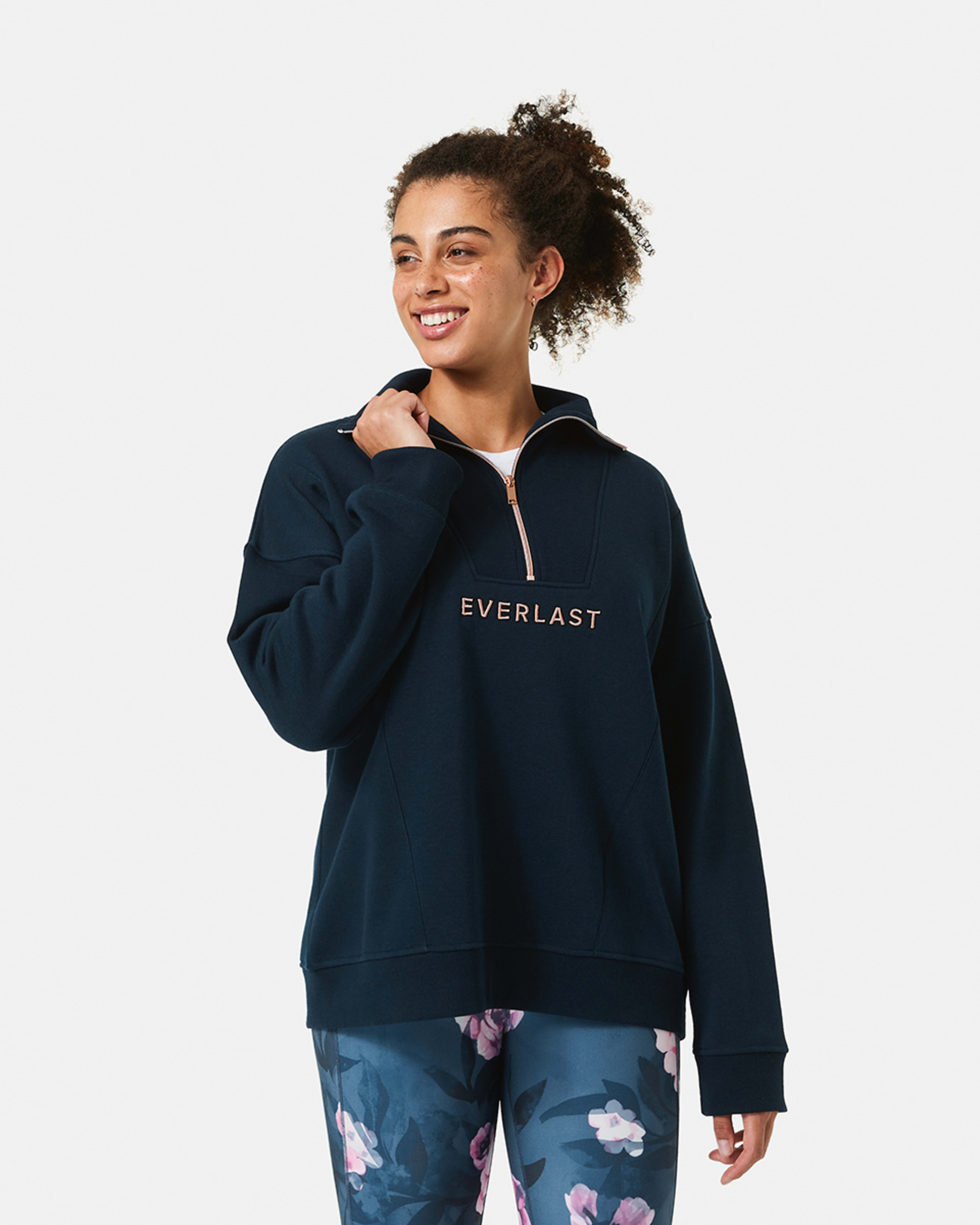 Active Everlast Womens Oversized Fleece Collar Sweatshirt - Kmart