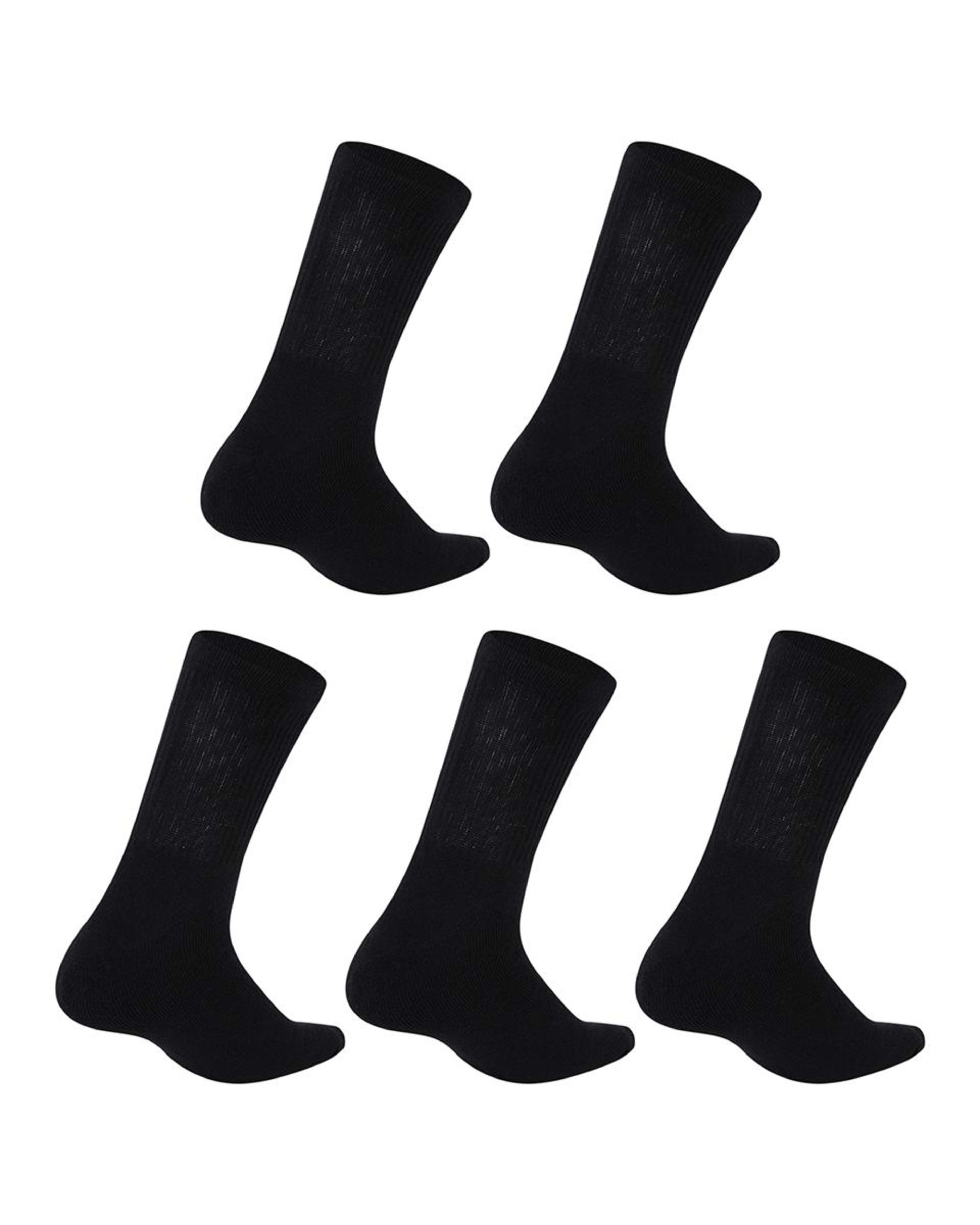 2 5 Pack Quarter Crew Sport Socks BLACK, 2 of 3