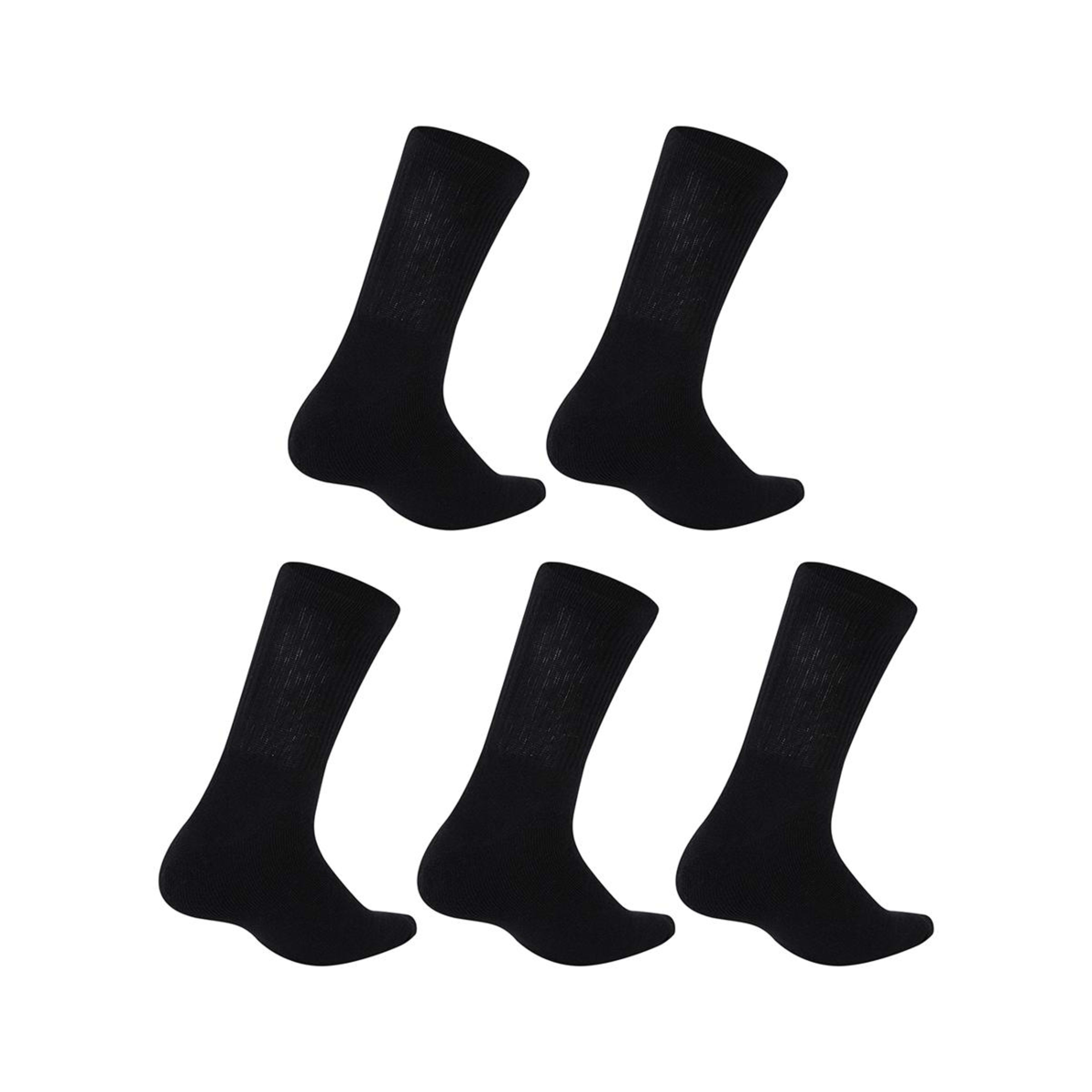 2 5 Pack Quarter Crew Sport Socks Black, 2 of 3