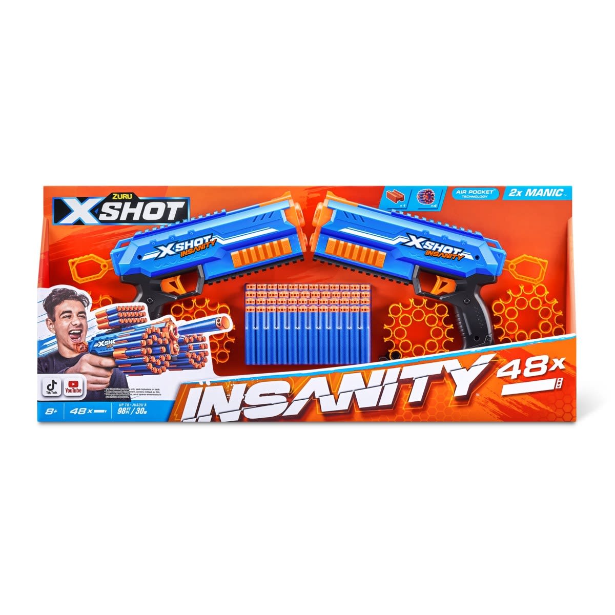 2 Pack Zuru X-Shot Insanity Manic Blaster 48 Darts - Kmart