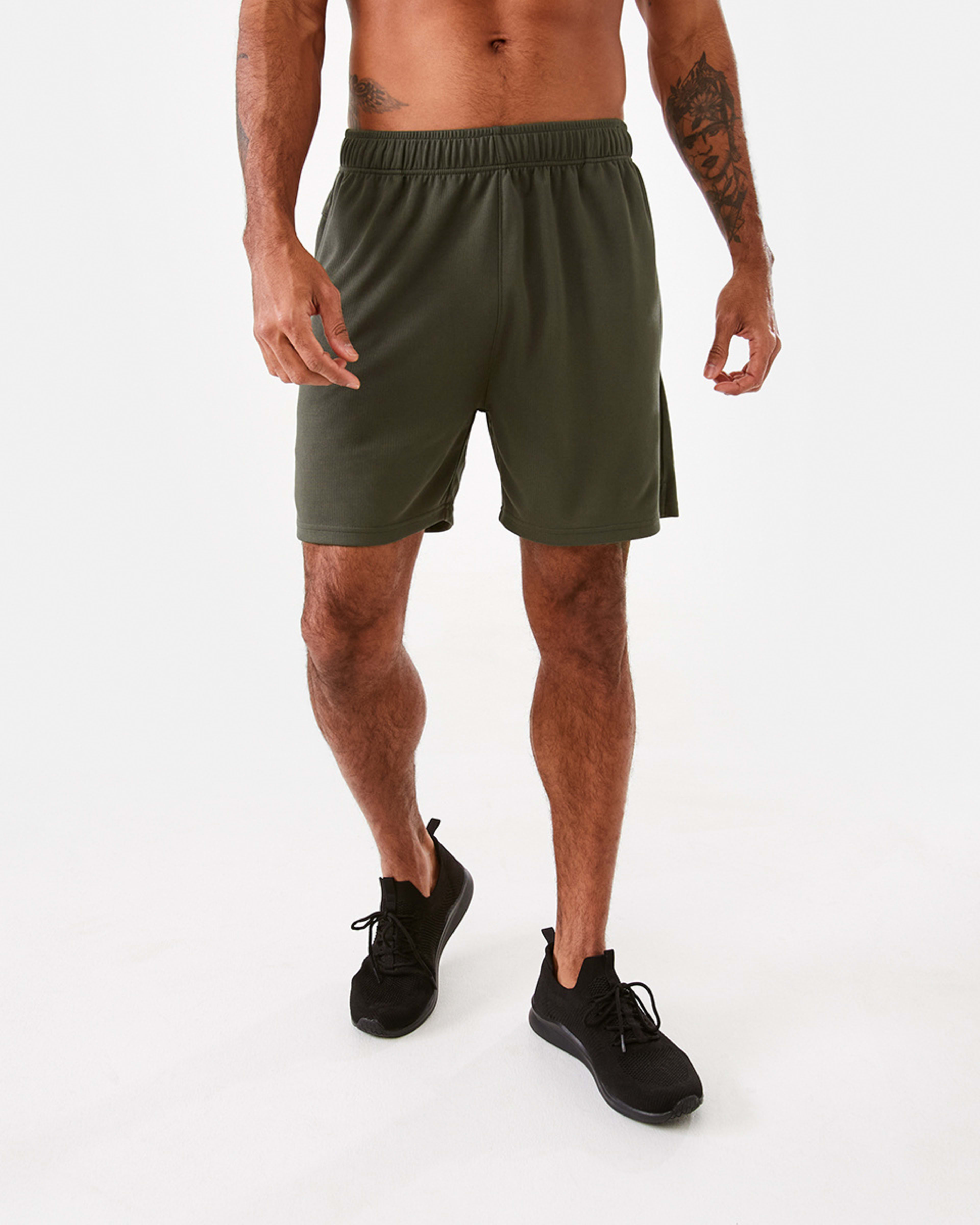 8 Active Mens Comfort Sports Shorts KHAKI GREEN, 8 of 8