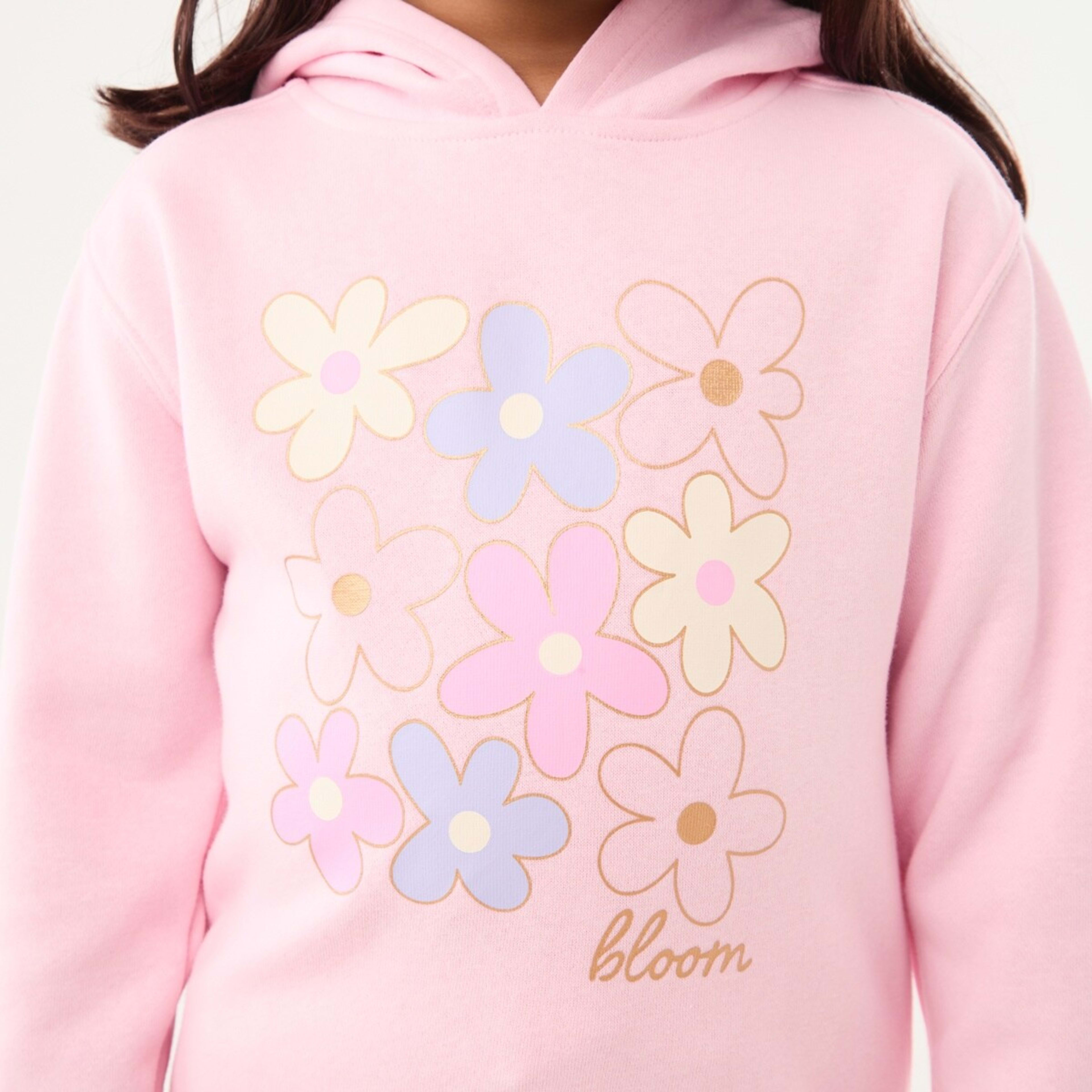 4 Printed Hoodie Blooming Florals Pearl Pink, 4 of 8