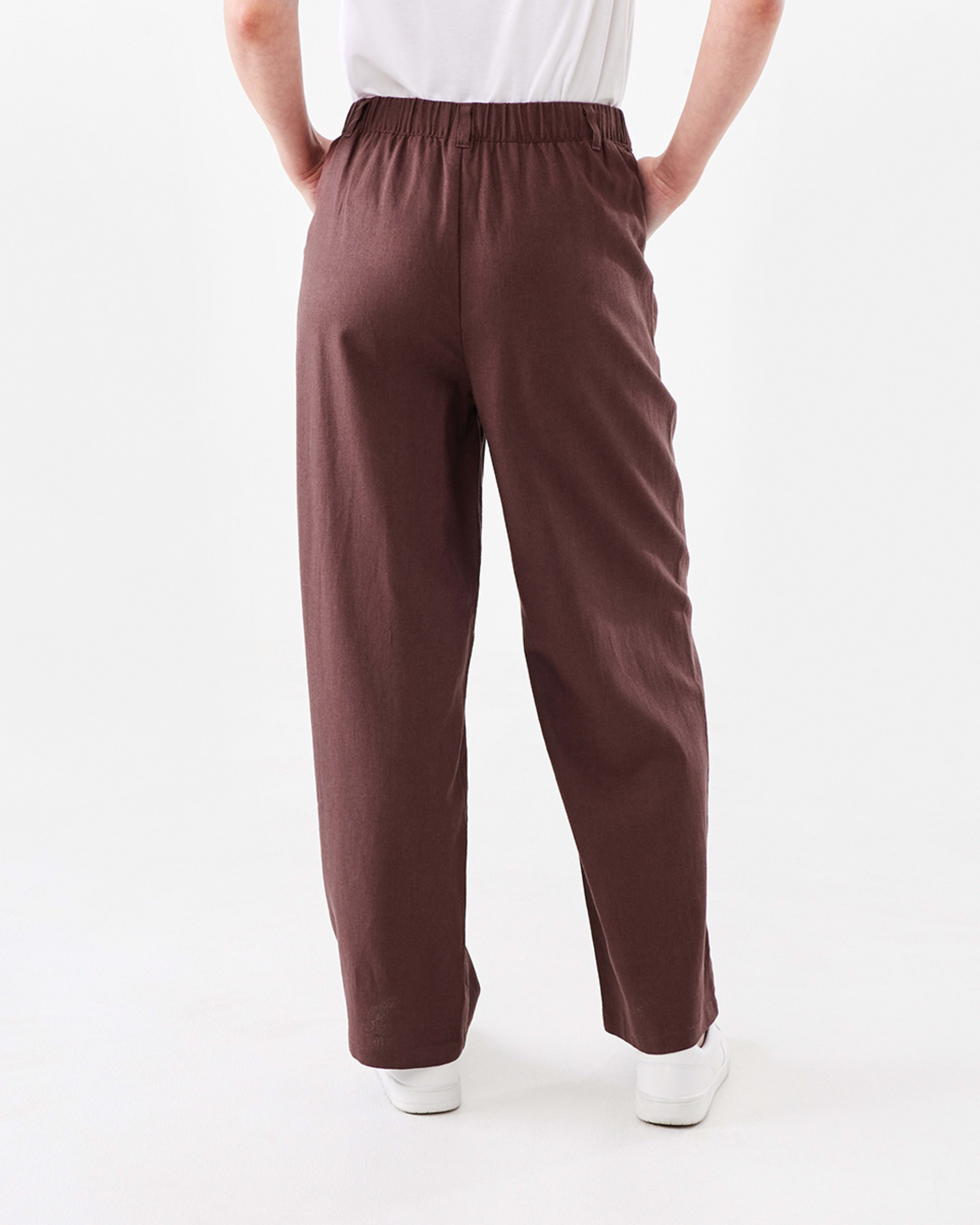 3 Smart Linen Blend Pants Bnt Mroon, 3 of 5