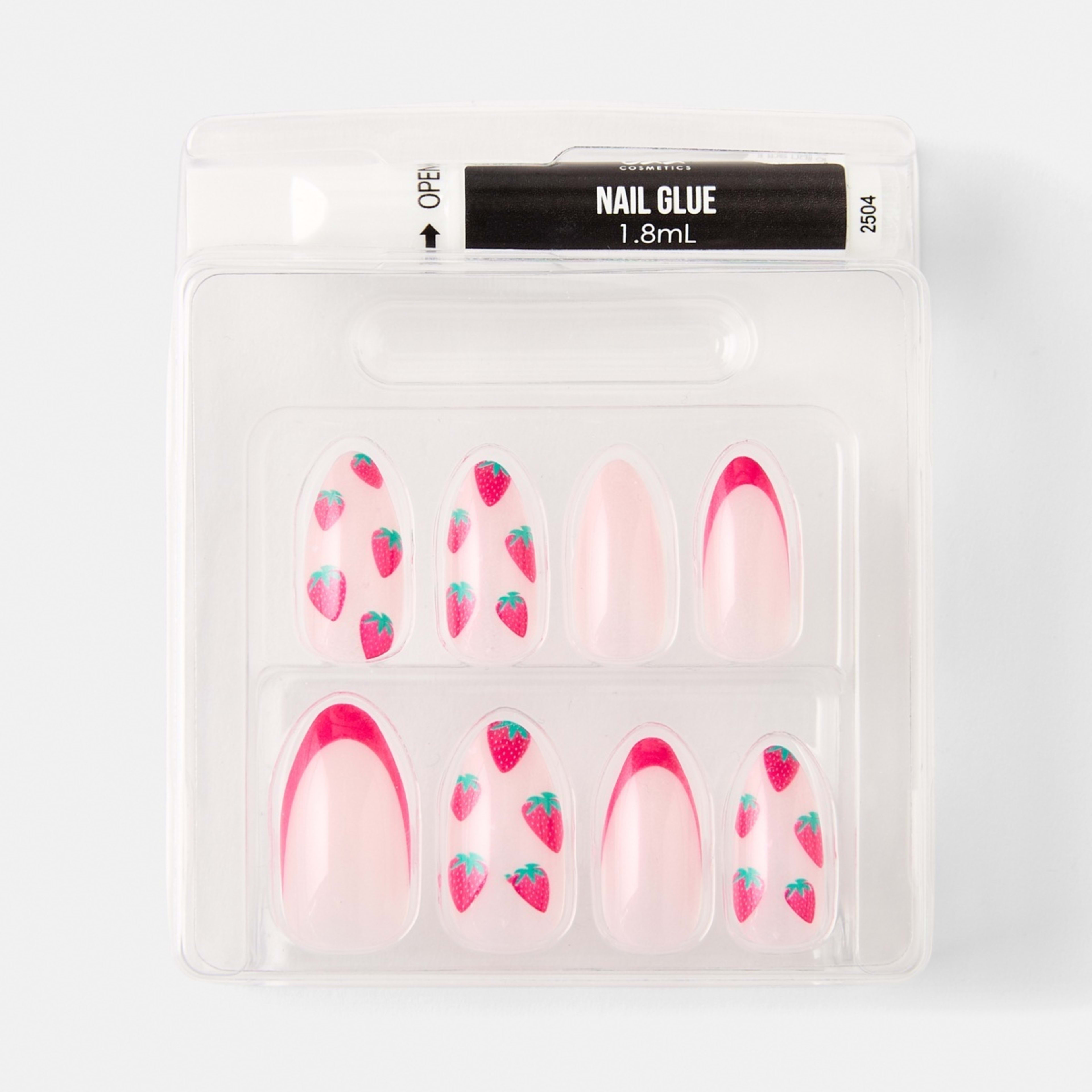3 OXX Cosmetics 24 Pack Artificial Nails with Adhesive - Stiletto Shape, Strawberry Glaze, 3 of 5