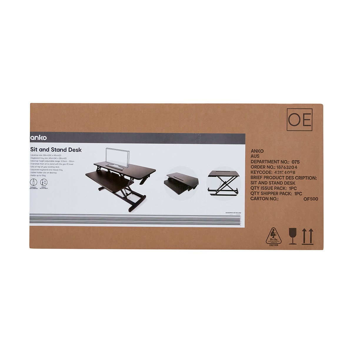 Sit and Stand Desk Black Kmart