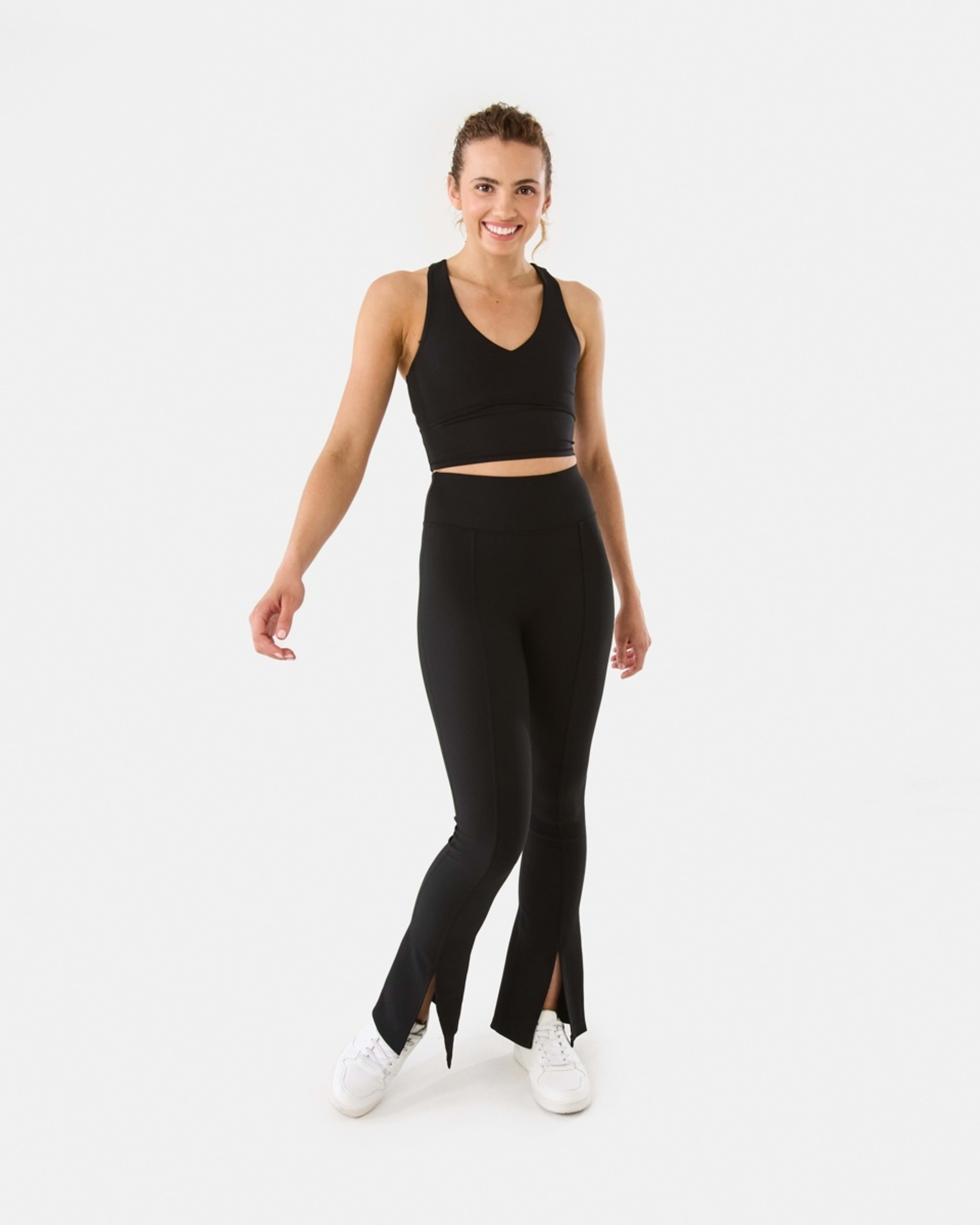 2 Active Womens Studio Flare Leggings BLACK, 2 of 7