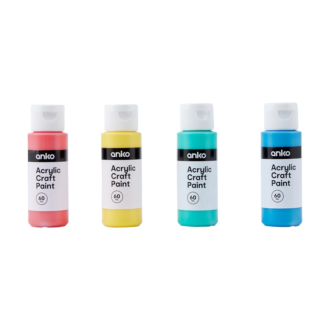 4 Pack Acrylic Craft Paints Primary Kmart