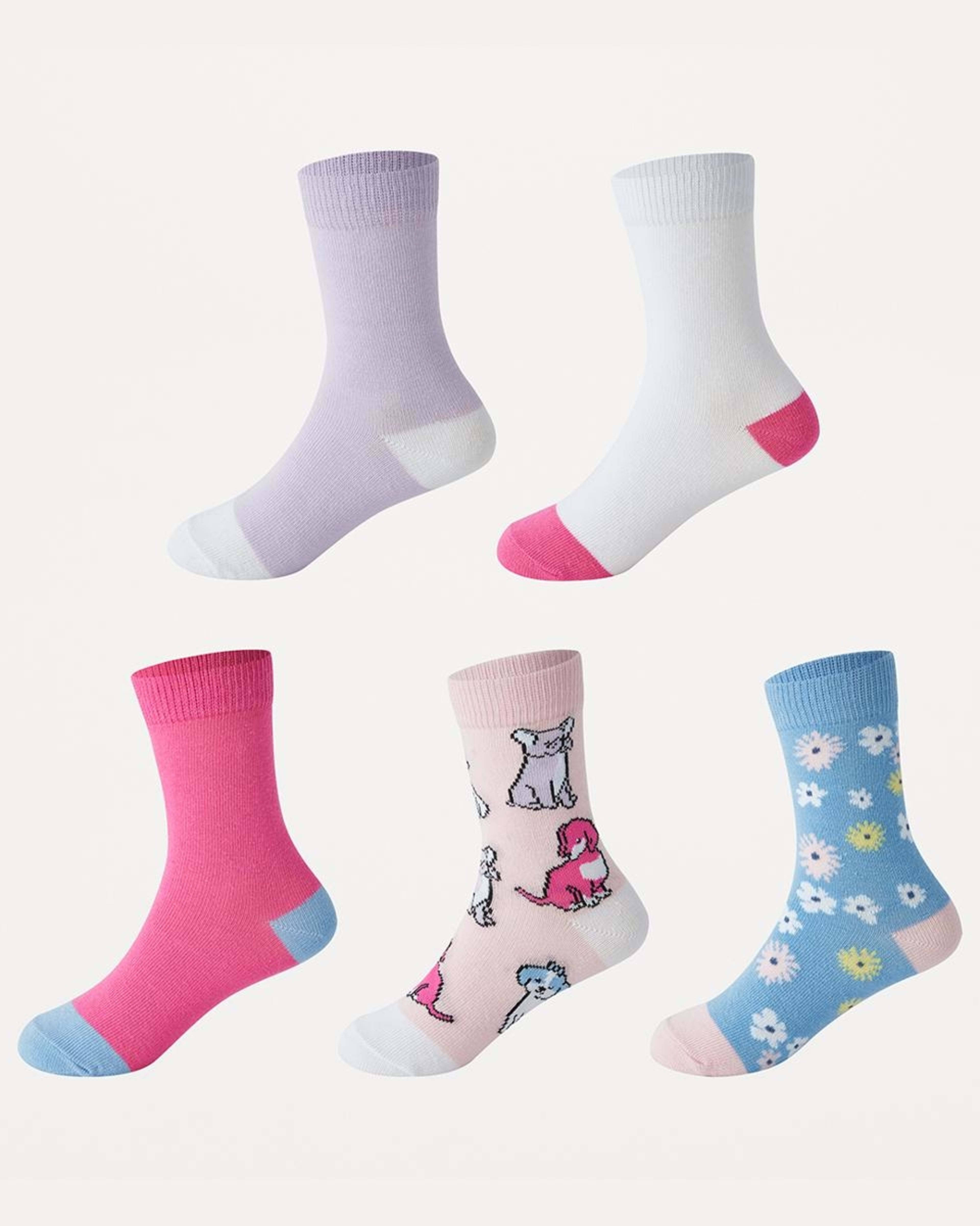 1 5 Pack Crew Socks Dog 24, 1 of 3