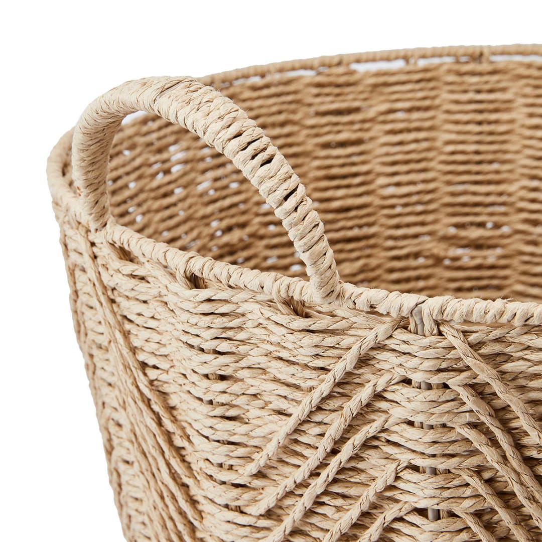 Round Herringbone Paper Rope Basket Natural Kmart
