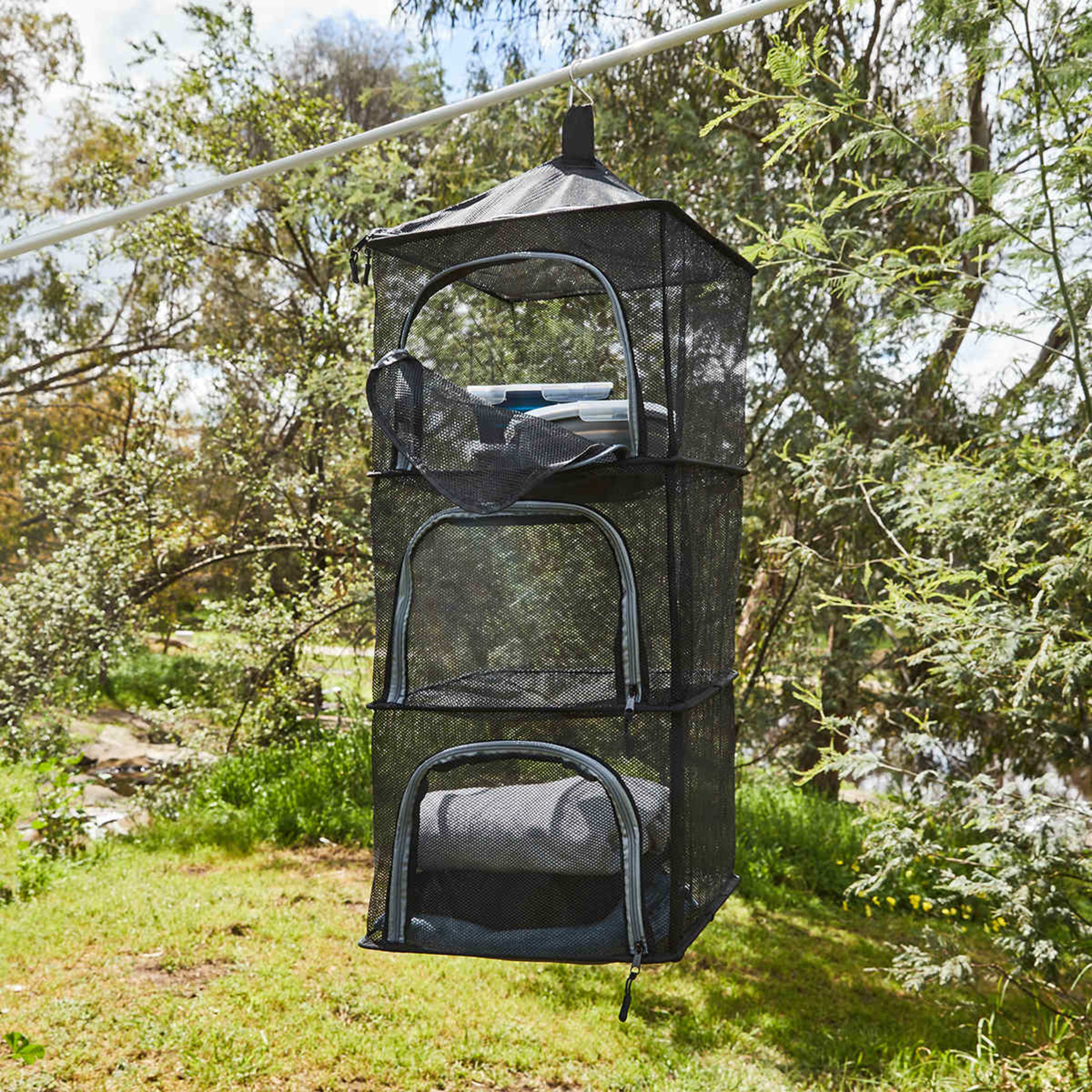 Hanging Storage 4 Shelf Black Kmart