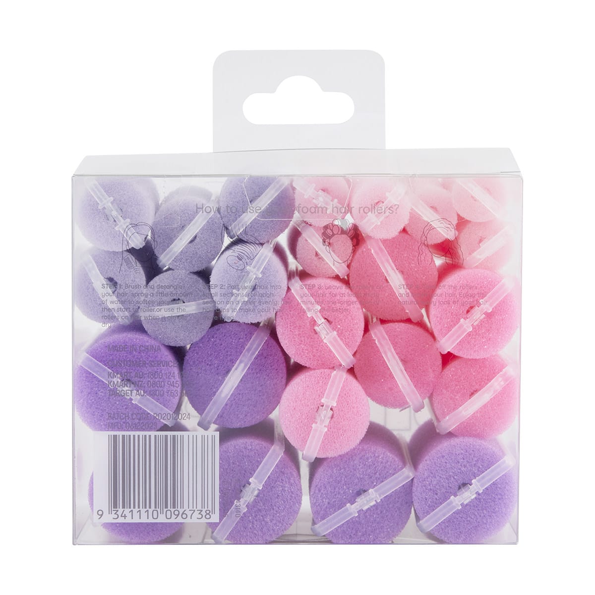 OXX Haircare 24 Piece Foam Hair Rollers Bright Kmart