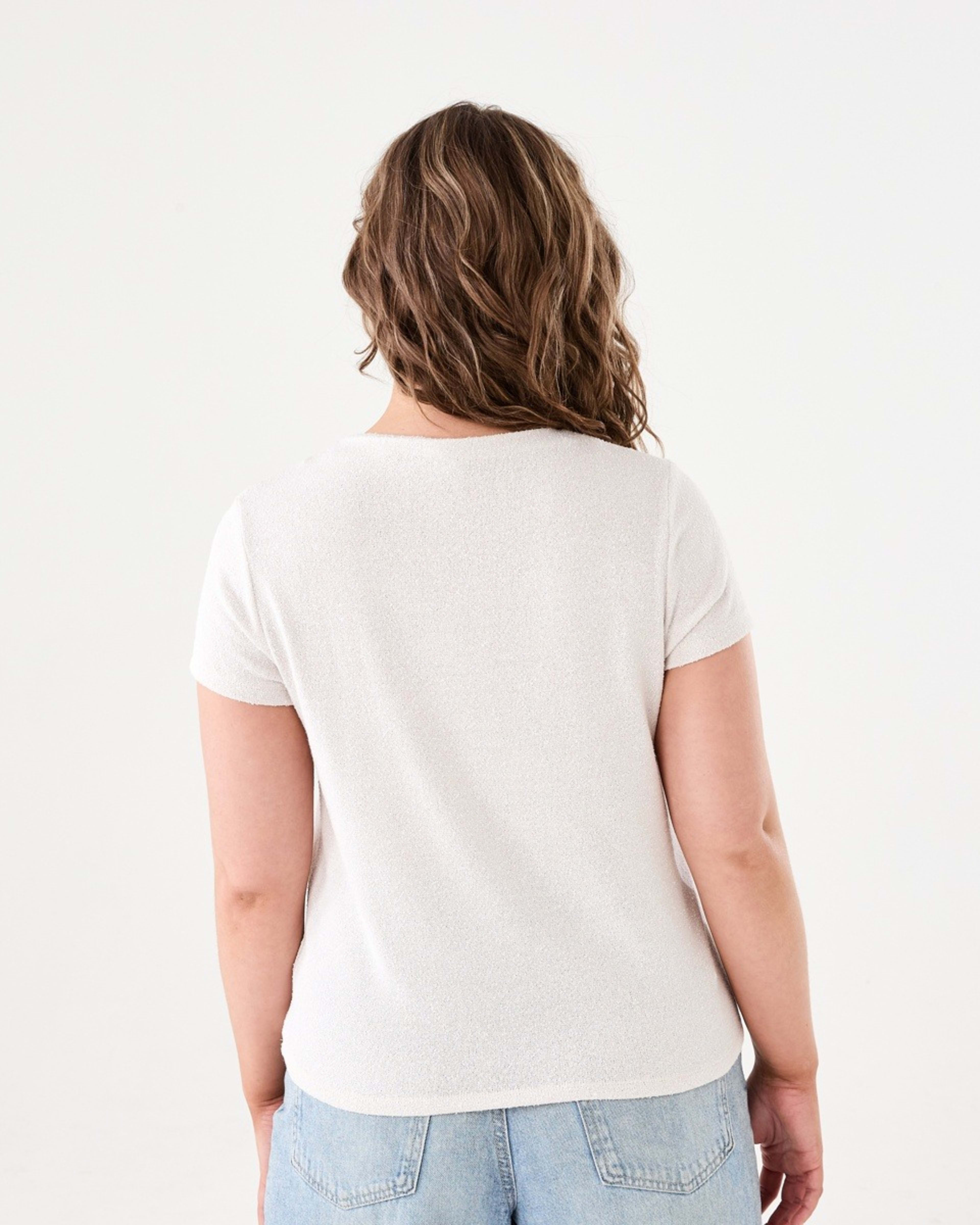 3 Short Sleeve Textured Top NATURAL BEIGE, 3 of 5