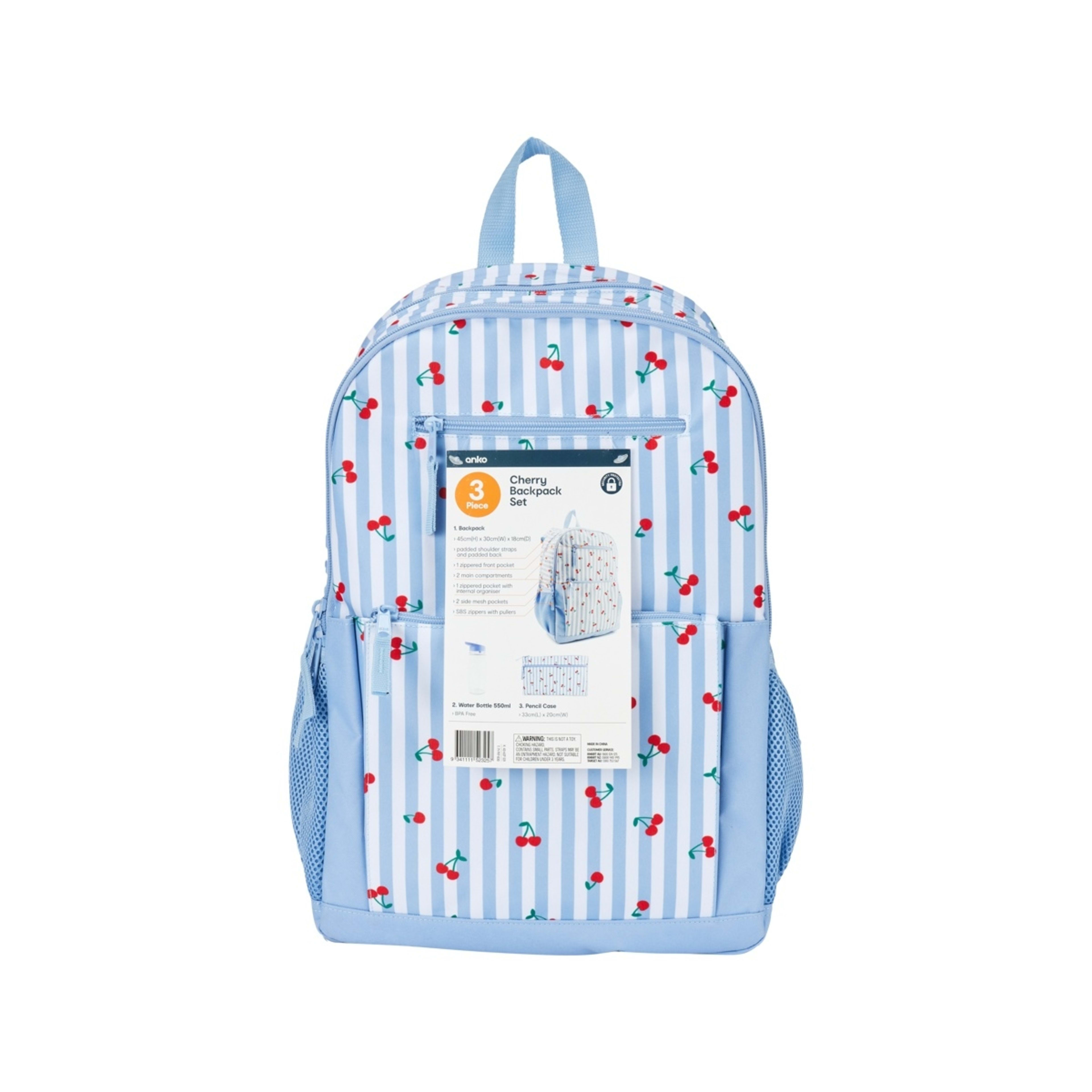 7 3 Piece Cherry Backpack Set - Blue, 7 of 7