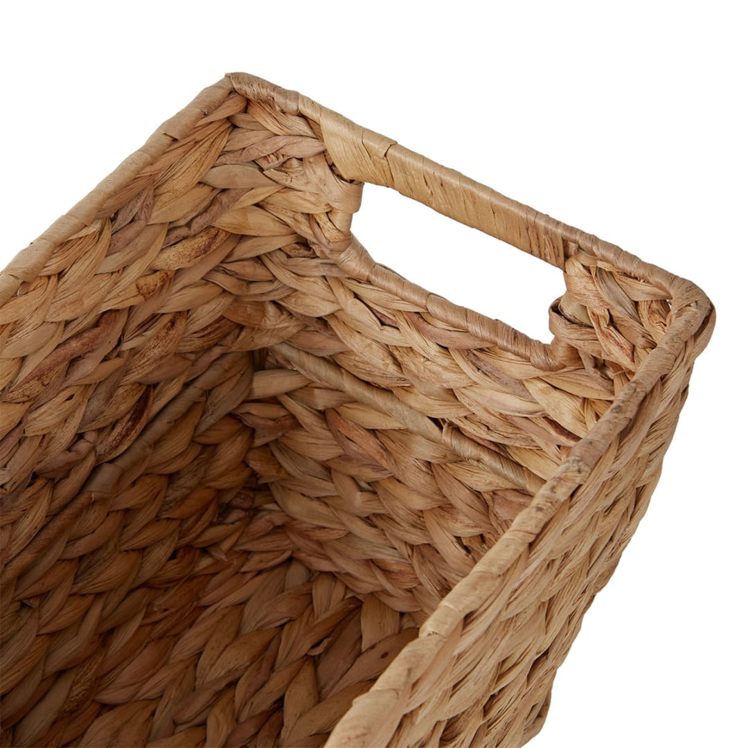 Rectangle Narrow Basket with Handles Brown Kmart