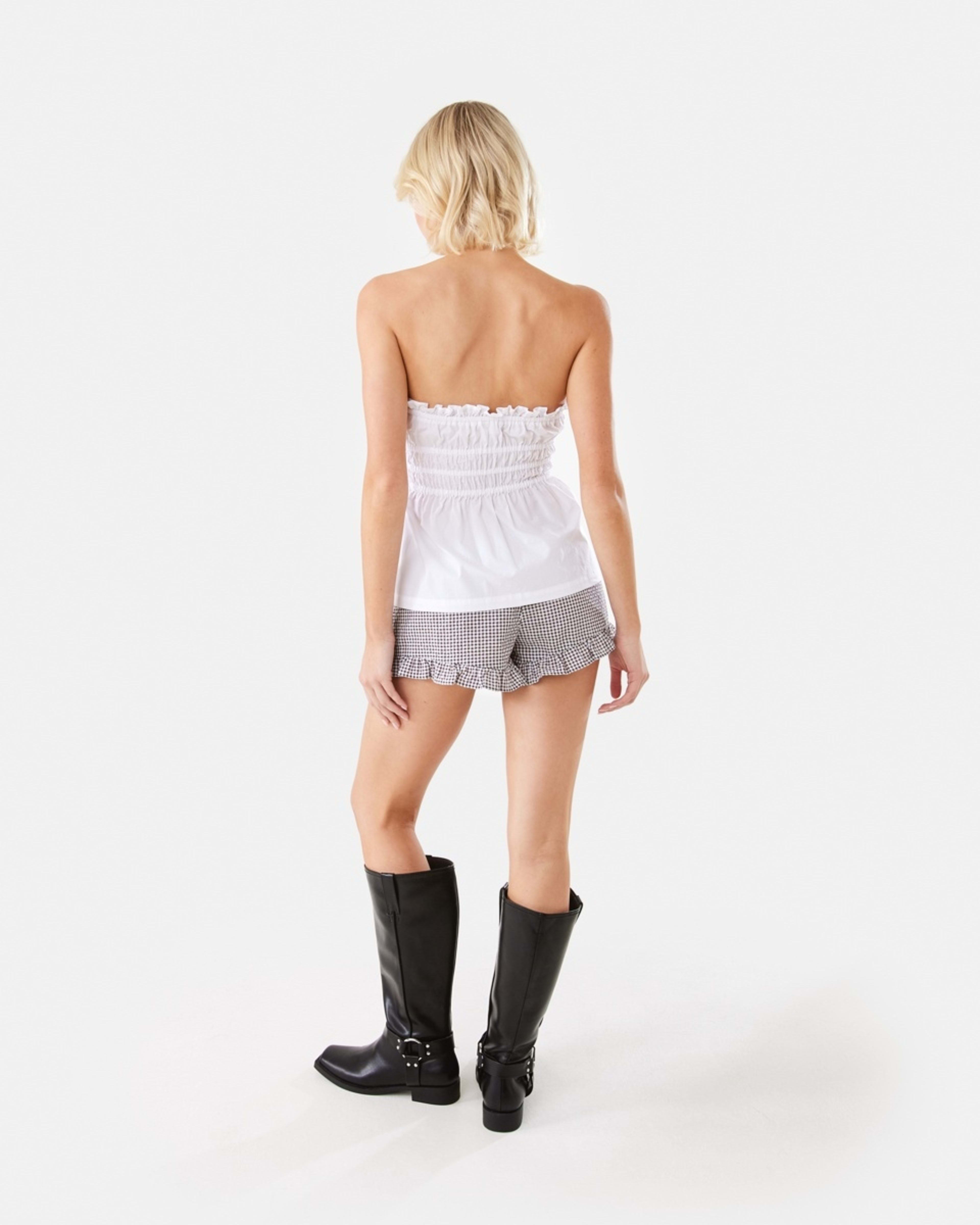 6 Strapless Ruched Top White, 6 of 8