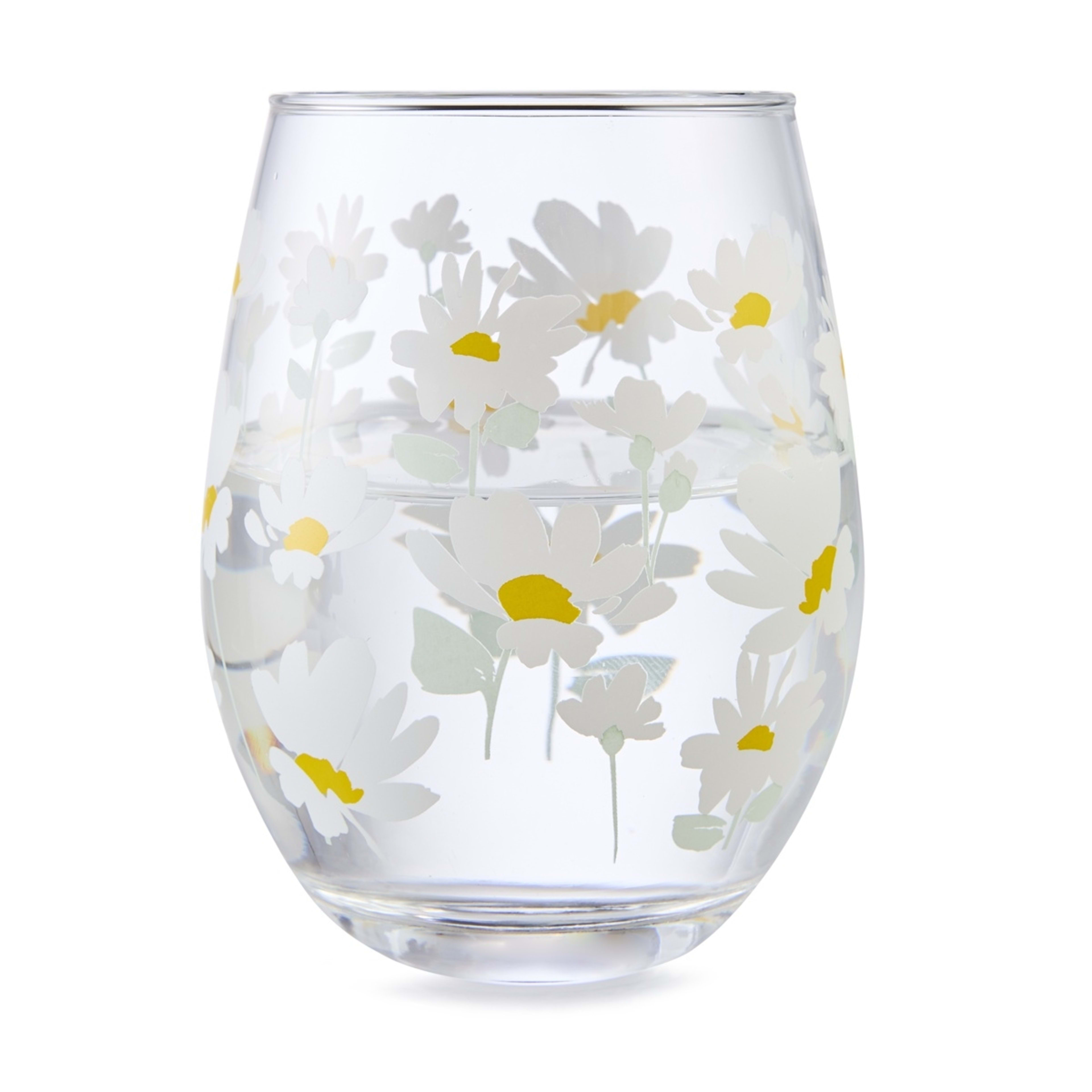 3 6 Daisy Stemless Glasses, 3 of 6