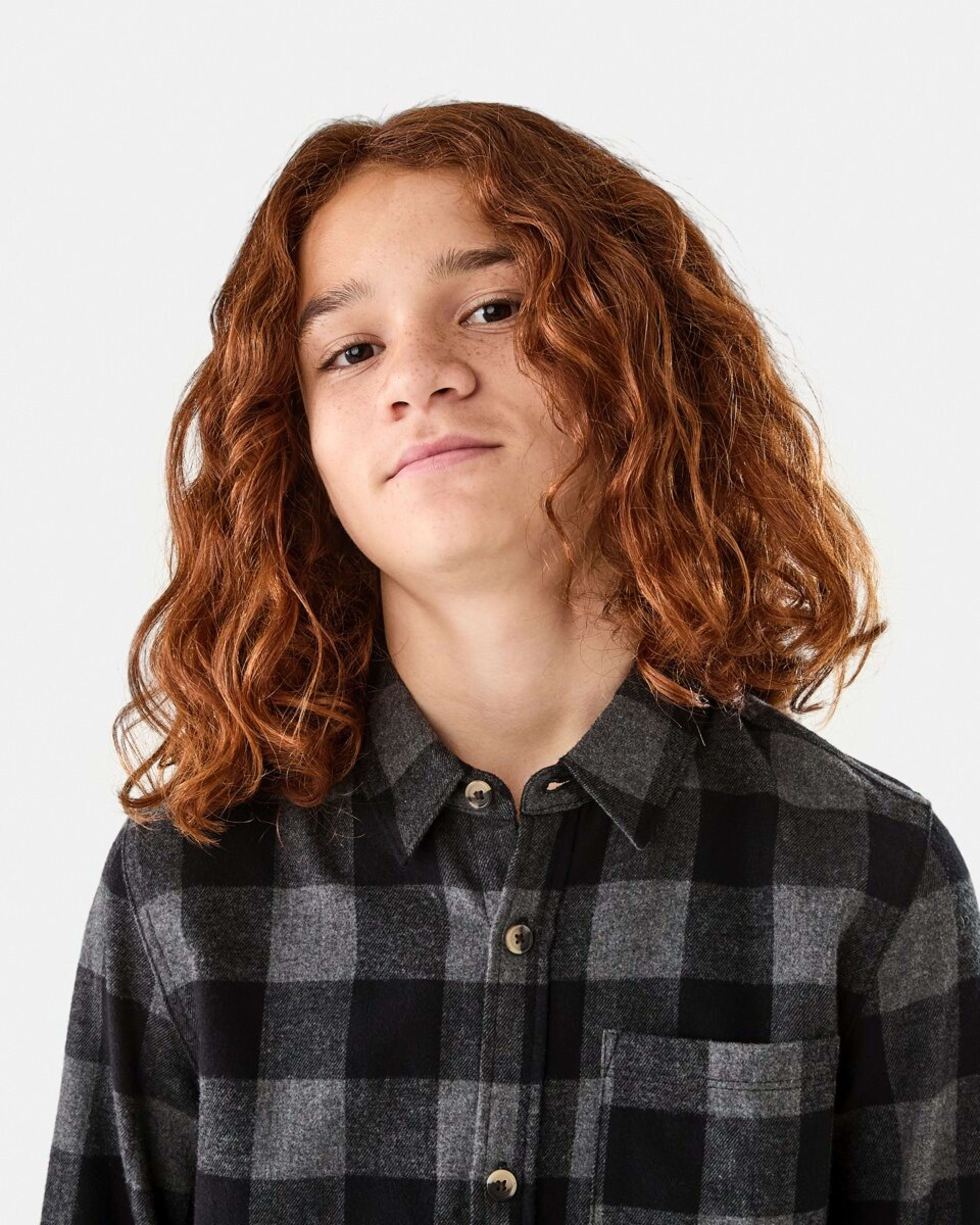 3 Long Sleeve Flannel Shirt Char Check, 3 of 9