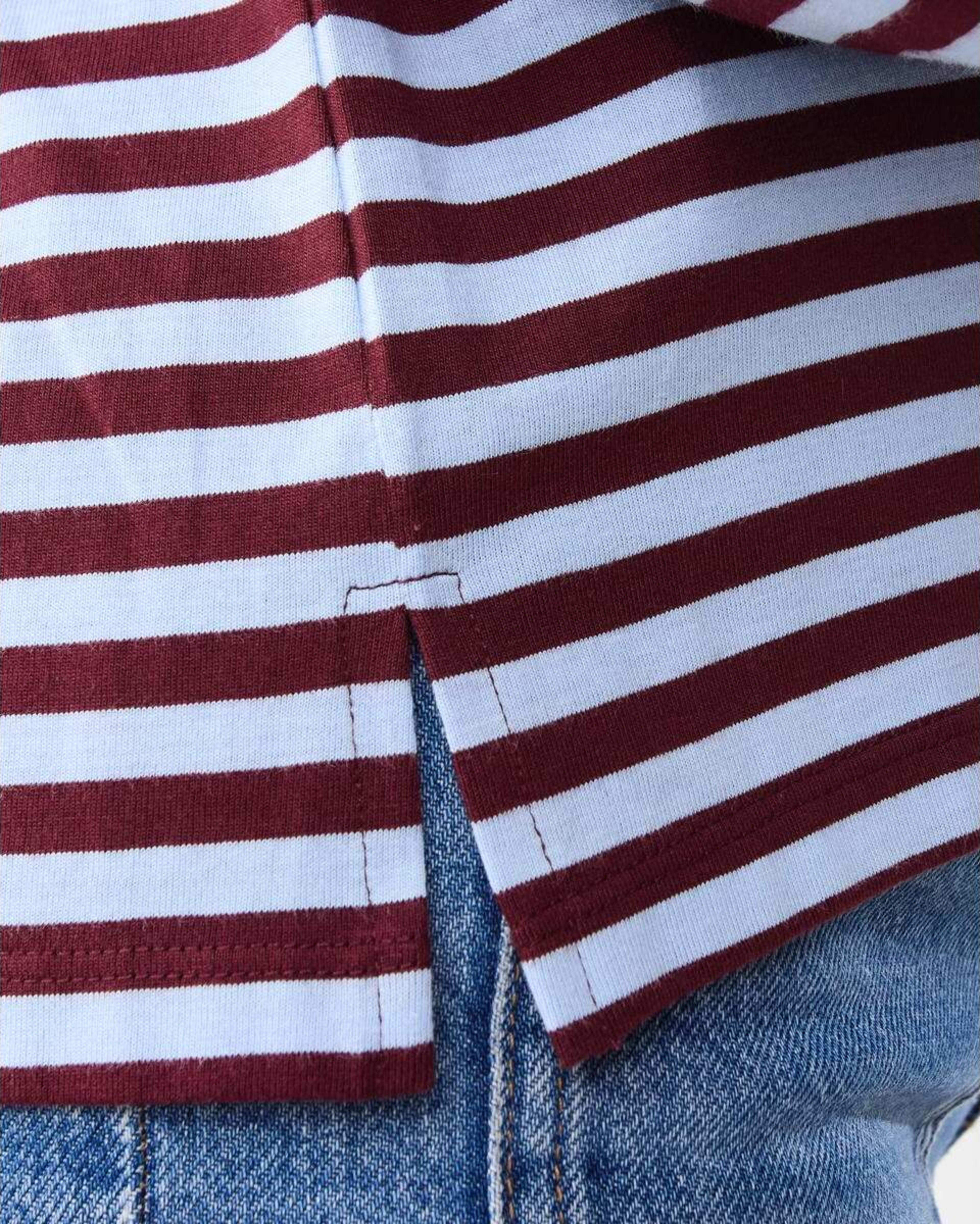 6 Long Sleeve Oversized Boyfriend Print T-shirt Blue Strp, 6 of 6