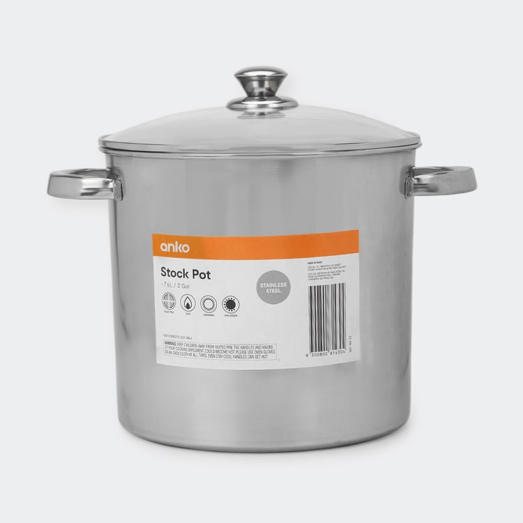 7.6L Stainless Steel Stock Pot Kmart