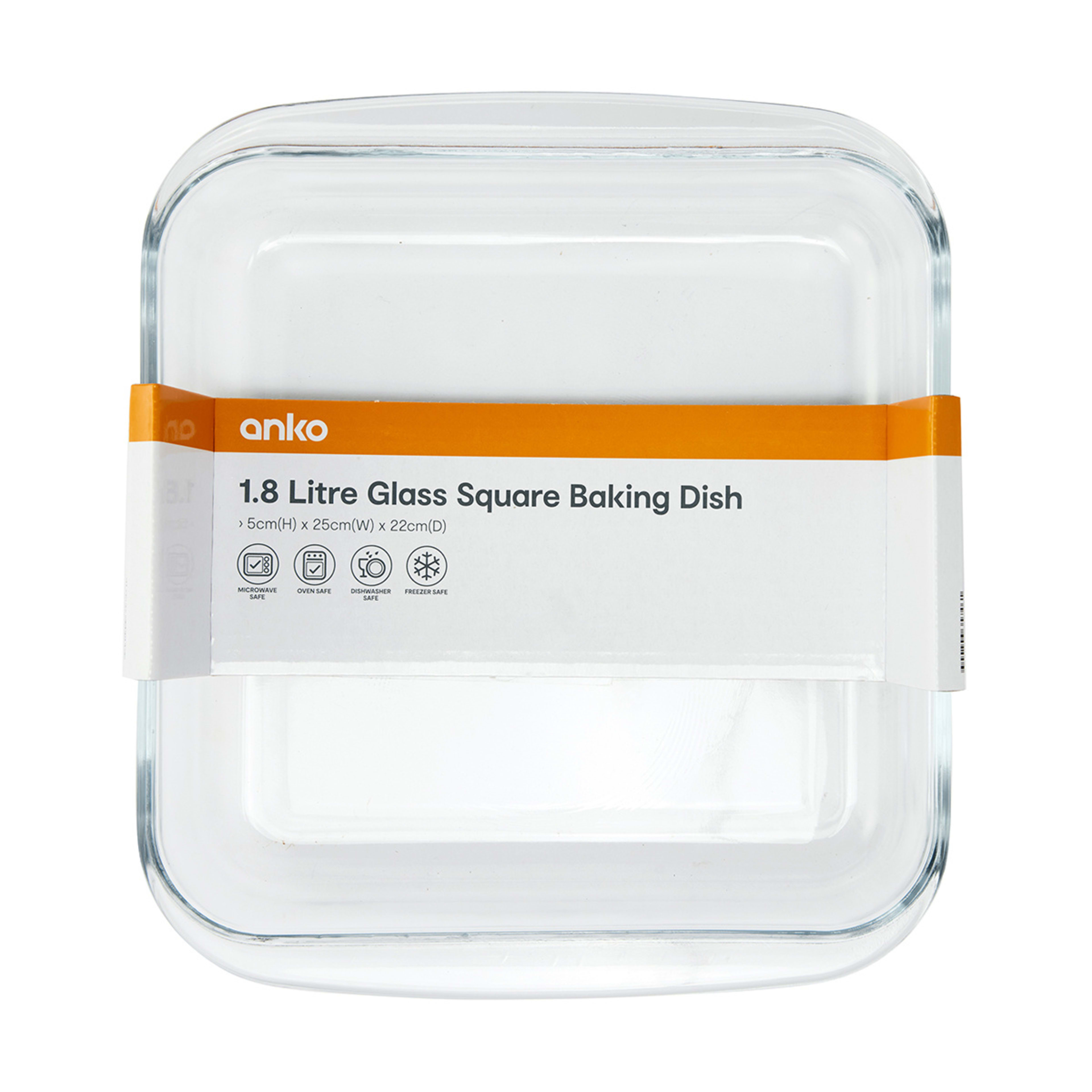 1.8L Square Glass Baking Dish Kmart