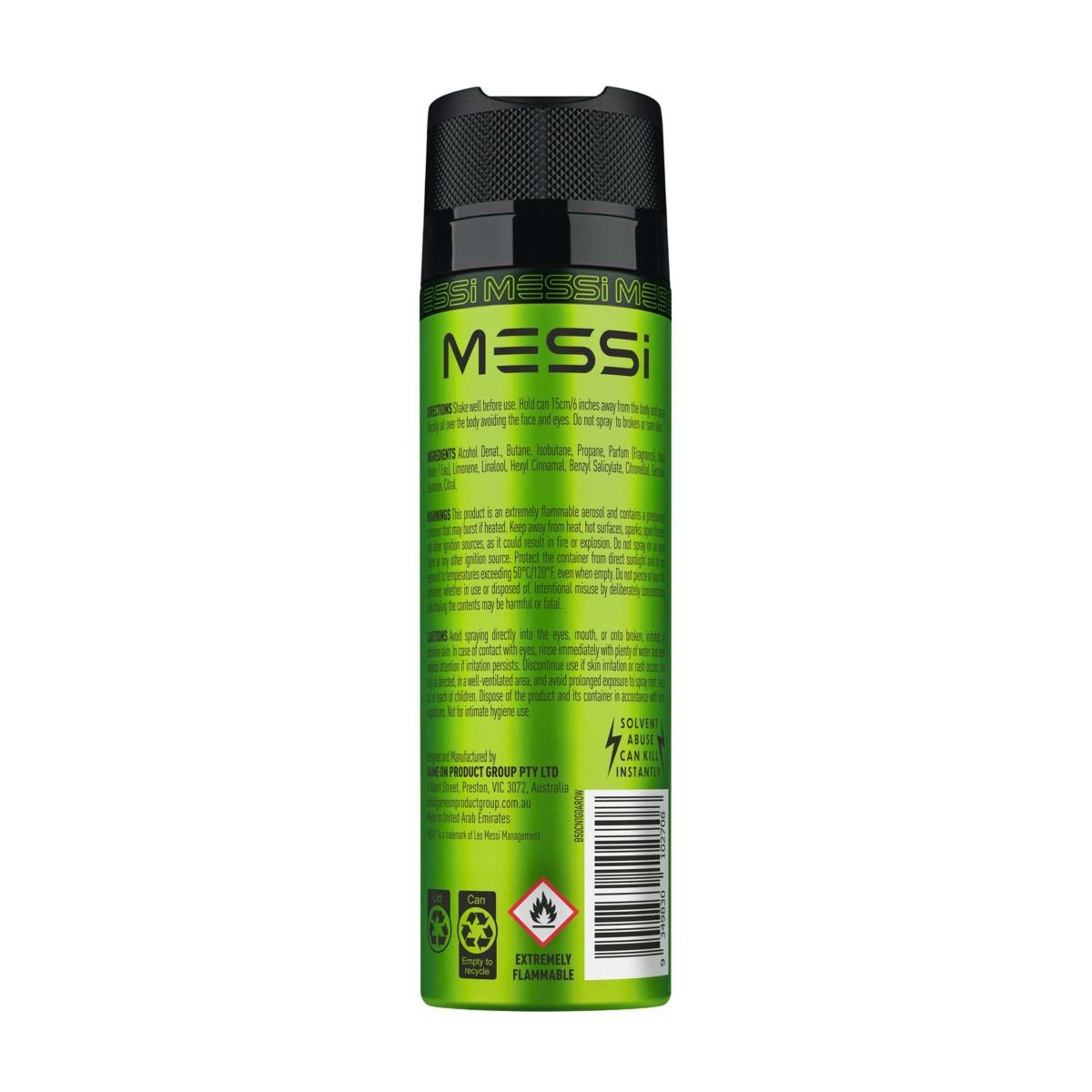 2 Messi M10 Green Fragrance Body Spray 200ml, 2 of 2