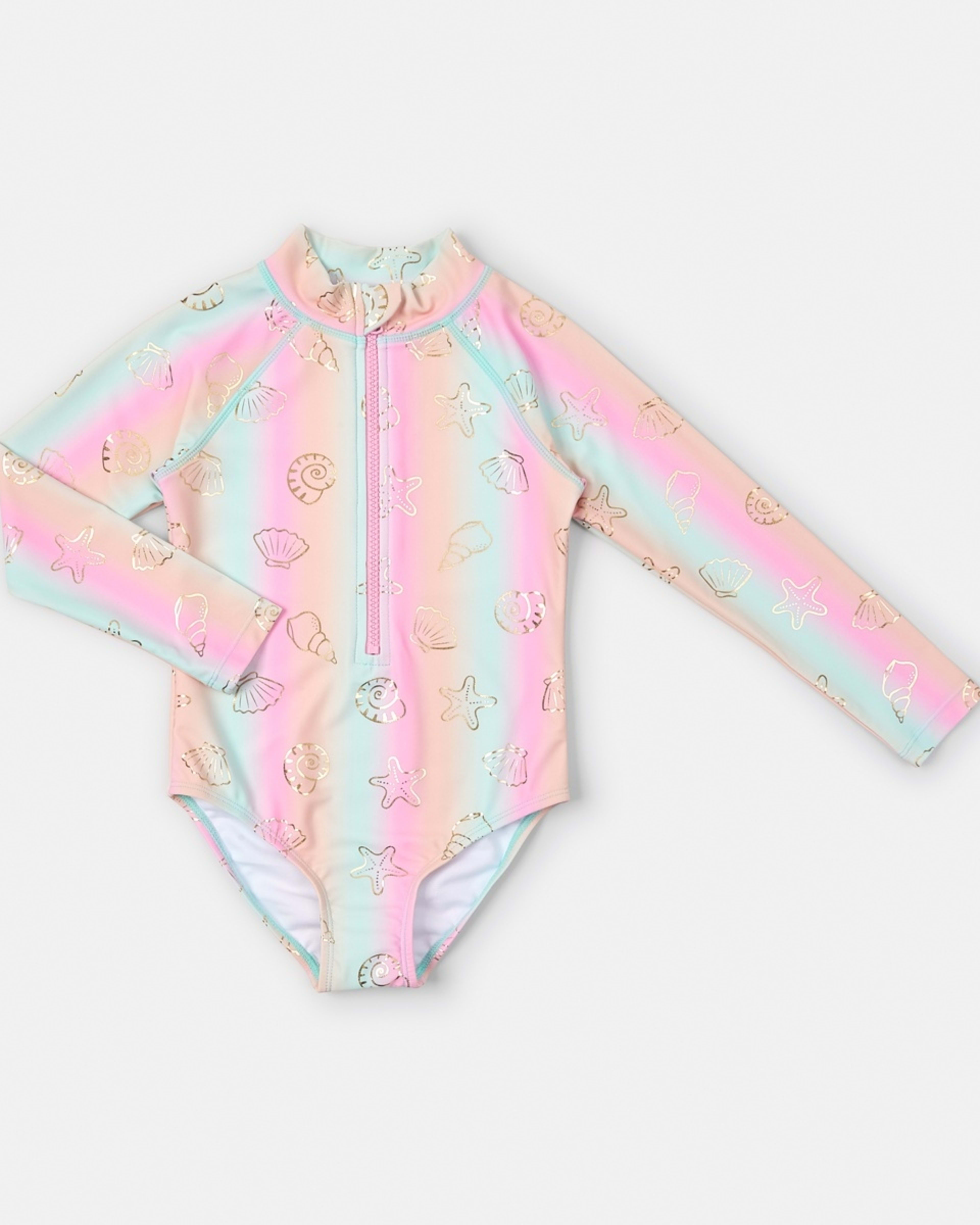 4 Long Sleeve One Piece Swimsuit Mlt Shells, 4 of 6