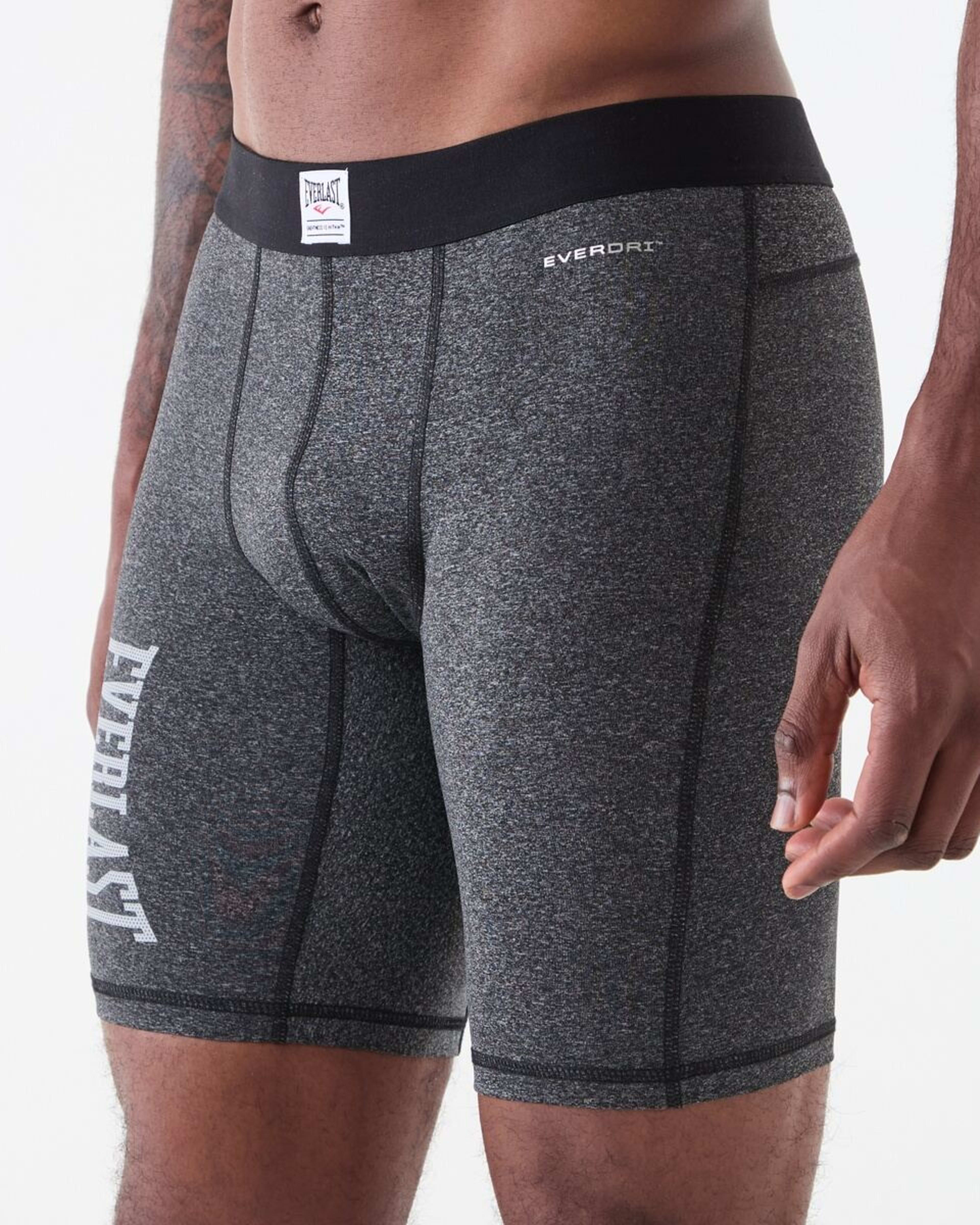 2 Everlast Mens Long Leg Performance Trunks Char Marle, 2 of 6