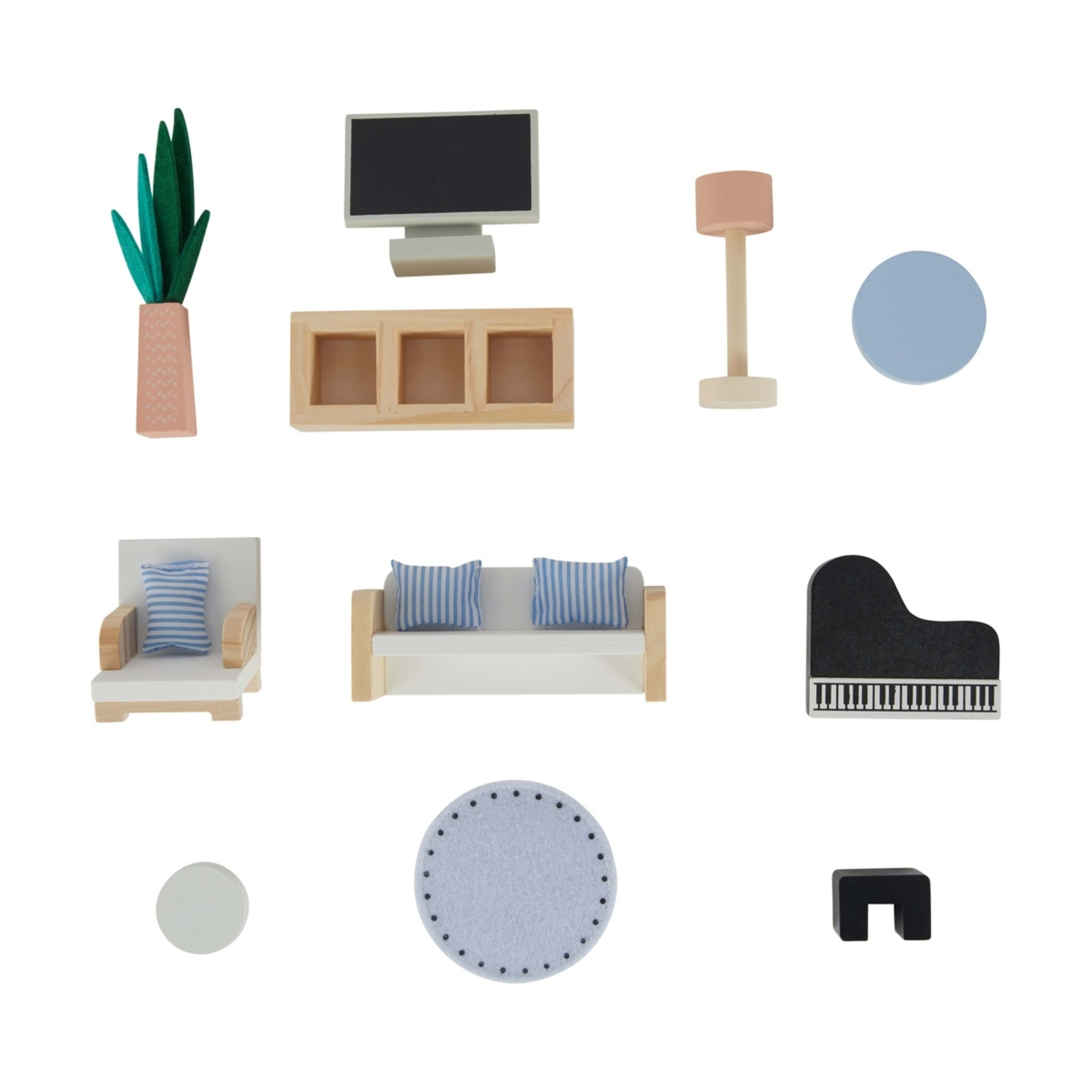 2 14 Piece Wooden Living Room Furniture Playset, 2 of 4