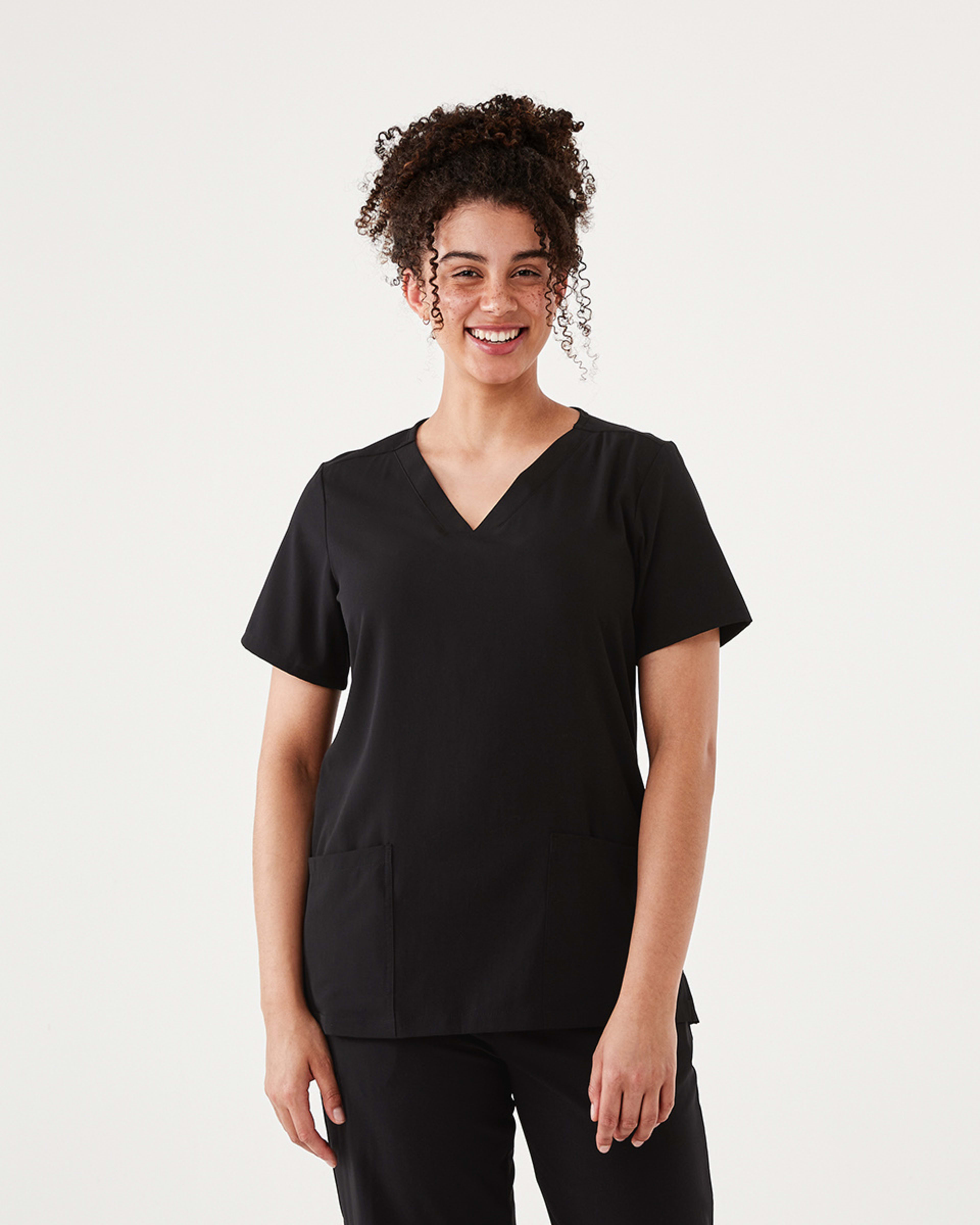 1 Work Short Sleeve Scrub Top Black