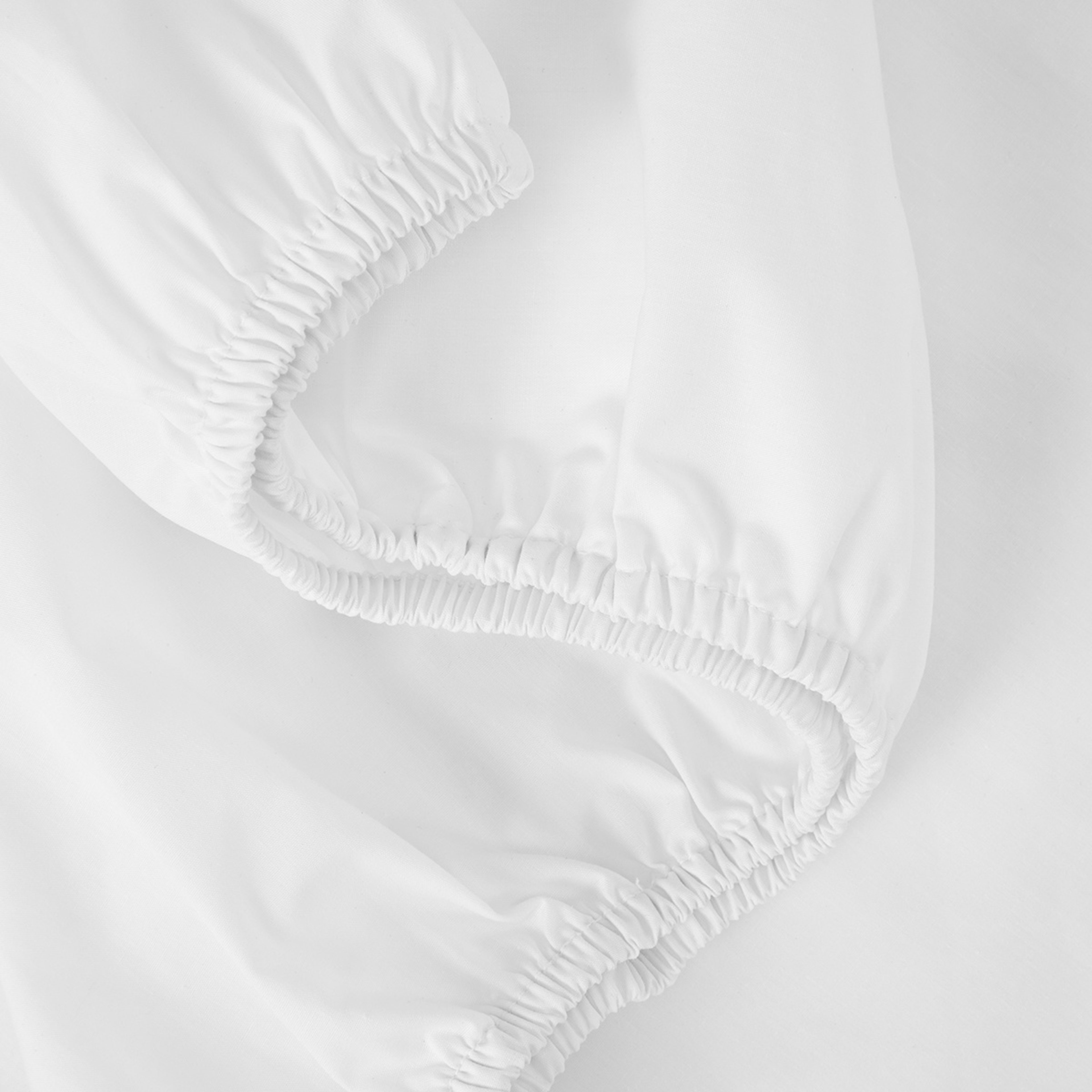 3 250 Thread Count Cotton Rich Fitted Sheet - Single Bed, White, 3 of 4
