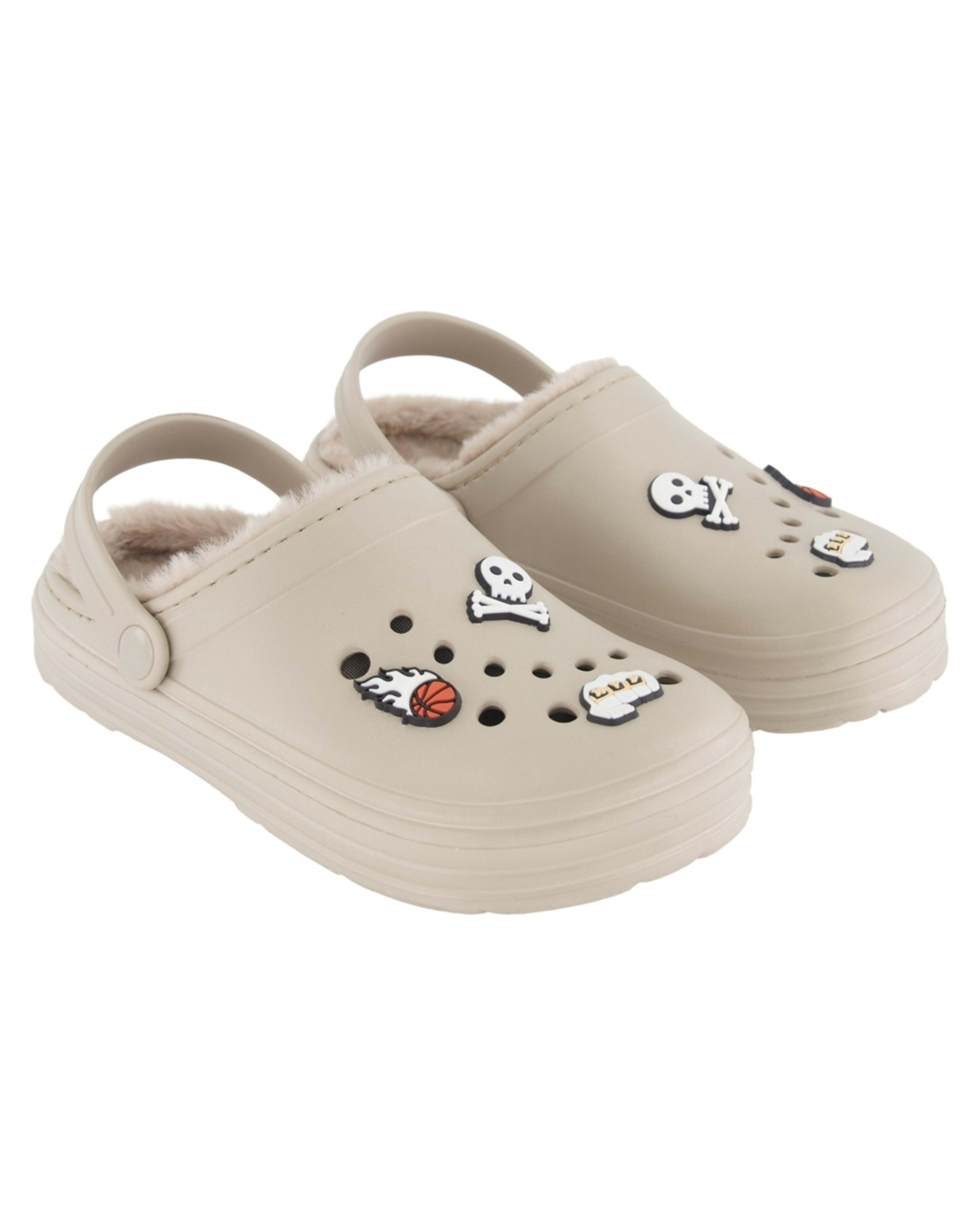 2 Senior Faux Fur Lined Clogs Stone Beige, 2 of 4