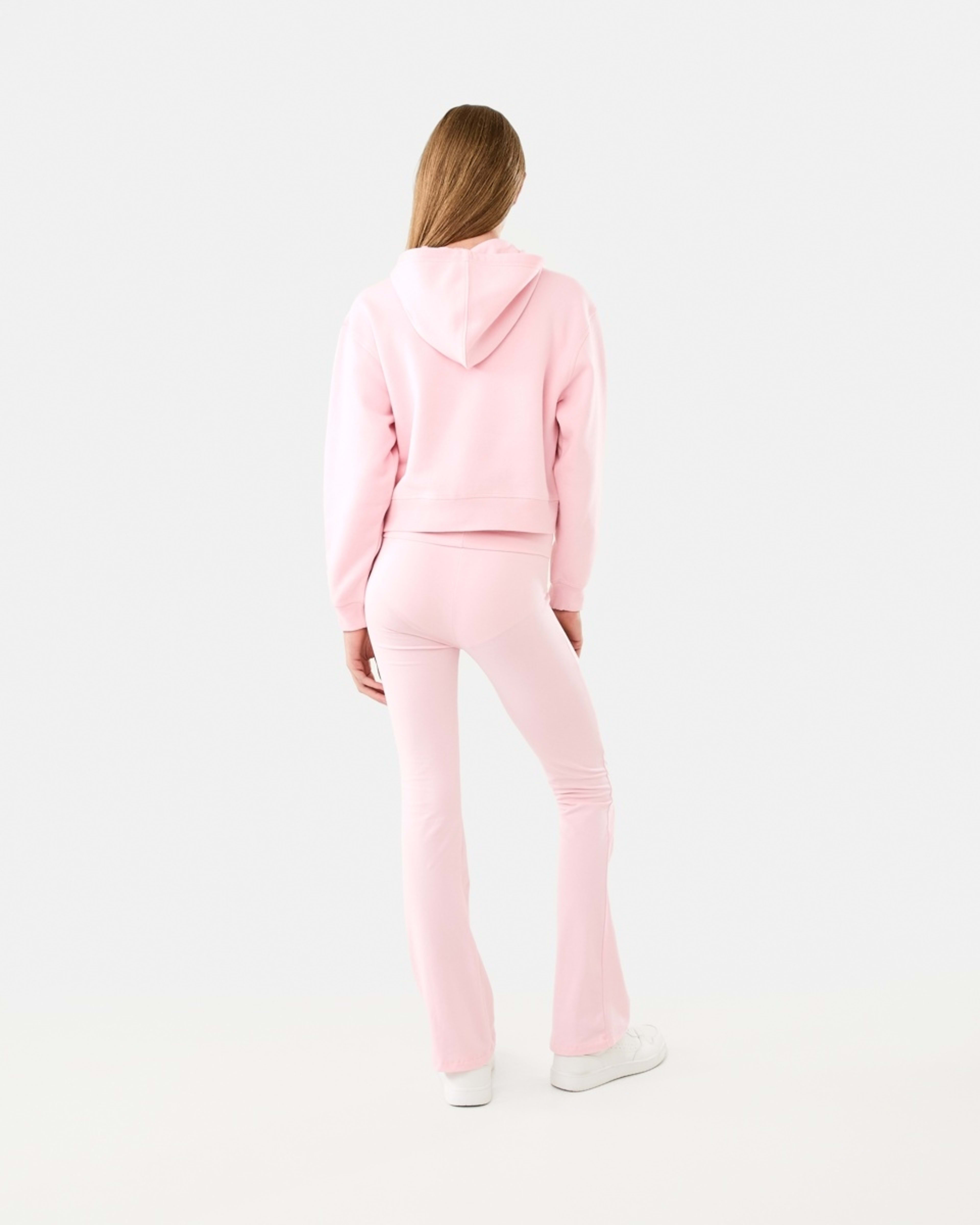 8 Cropped Zip Through Hoodie Pearl Pink, 8 of 10