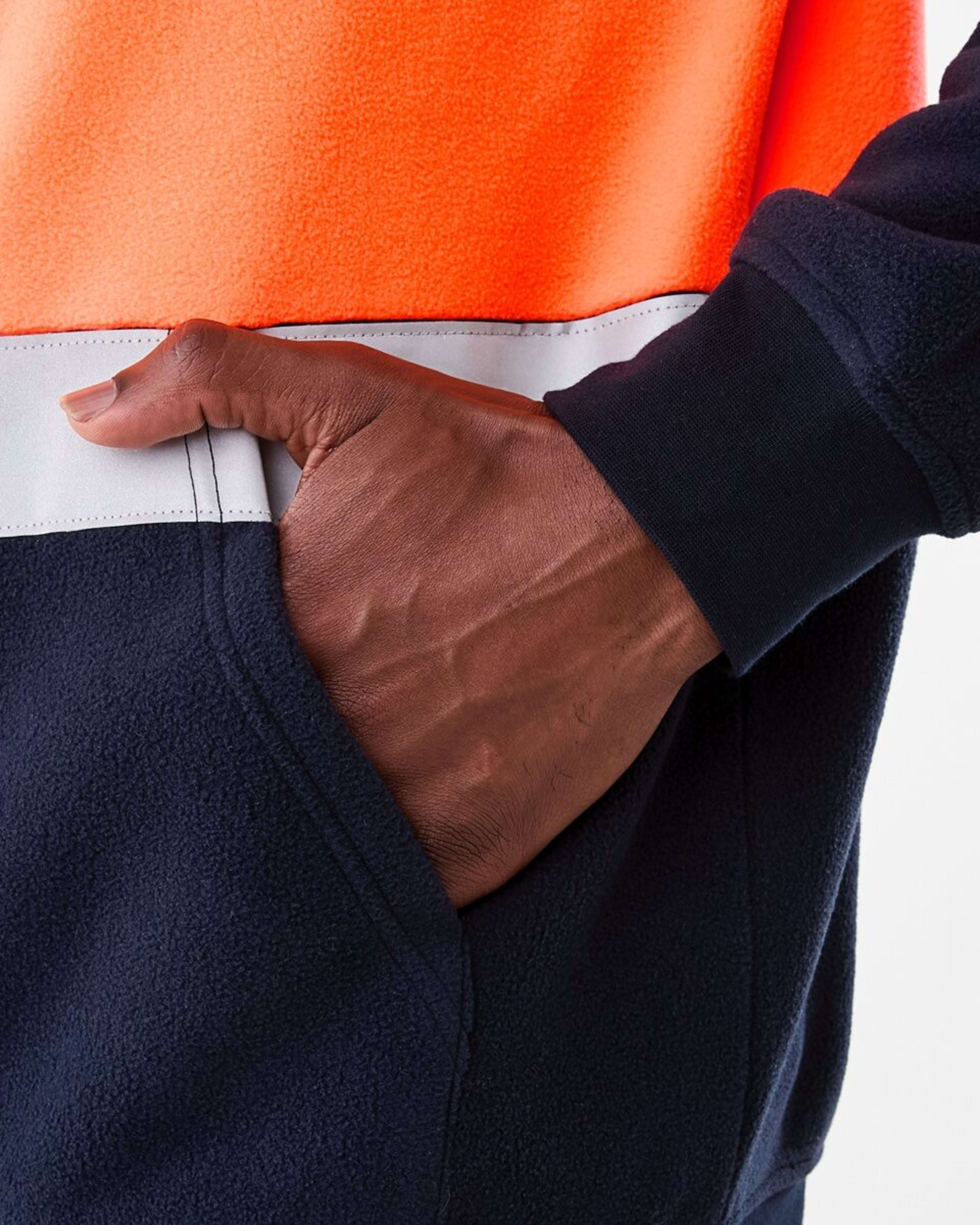 6 Workwear Hi-Visibility 1/4 Zip Polar Fleece Pullover Orange, 6 of 6