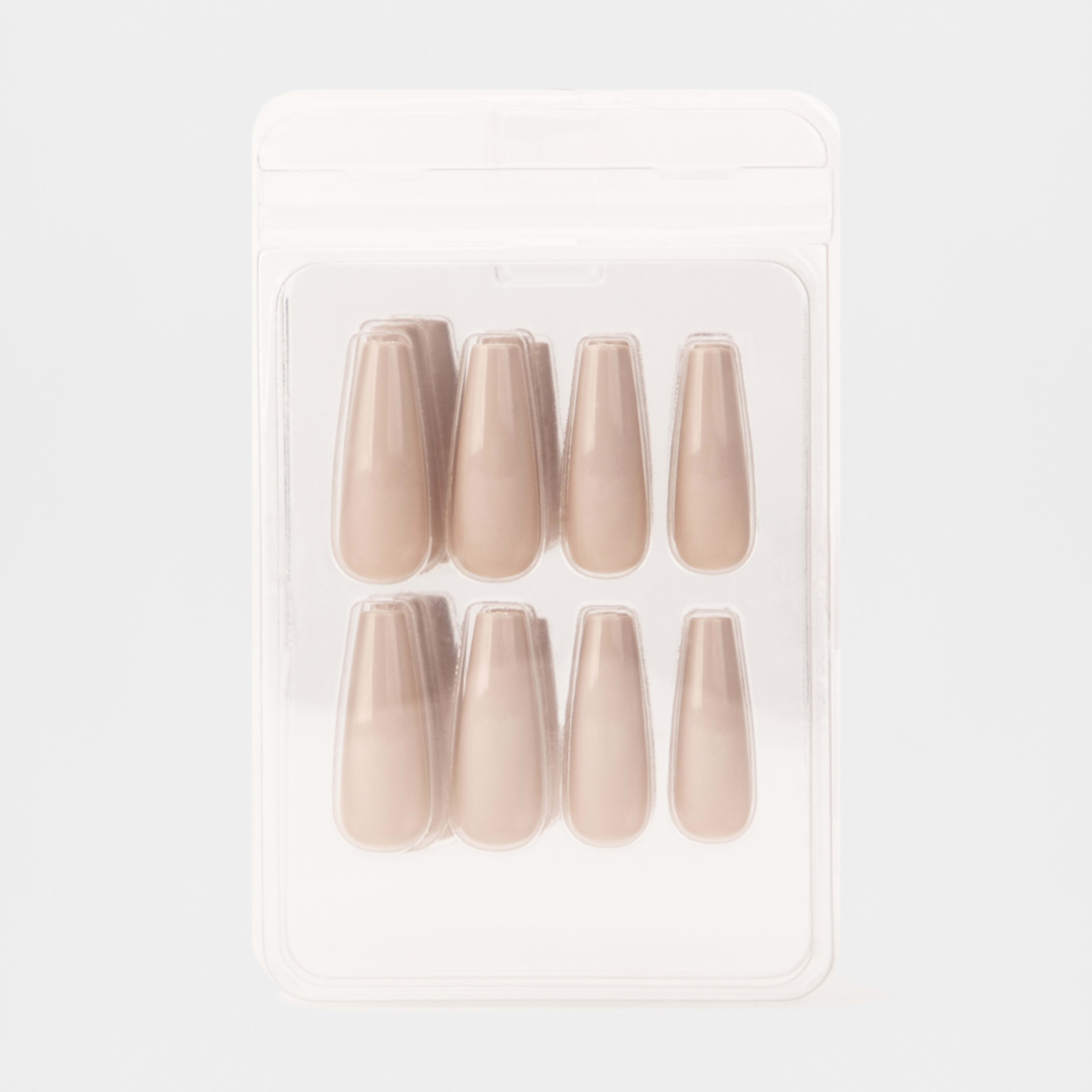 3 OXX Cosmetics 24 Pack False Extra Length Nails with Adhesive - Coffin Shape, Mushroom, 3 of 5