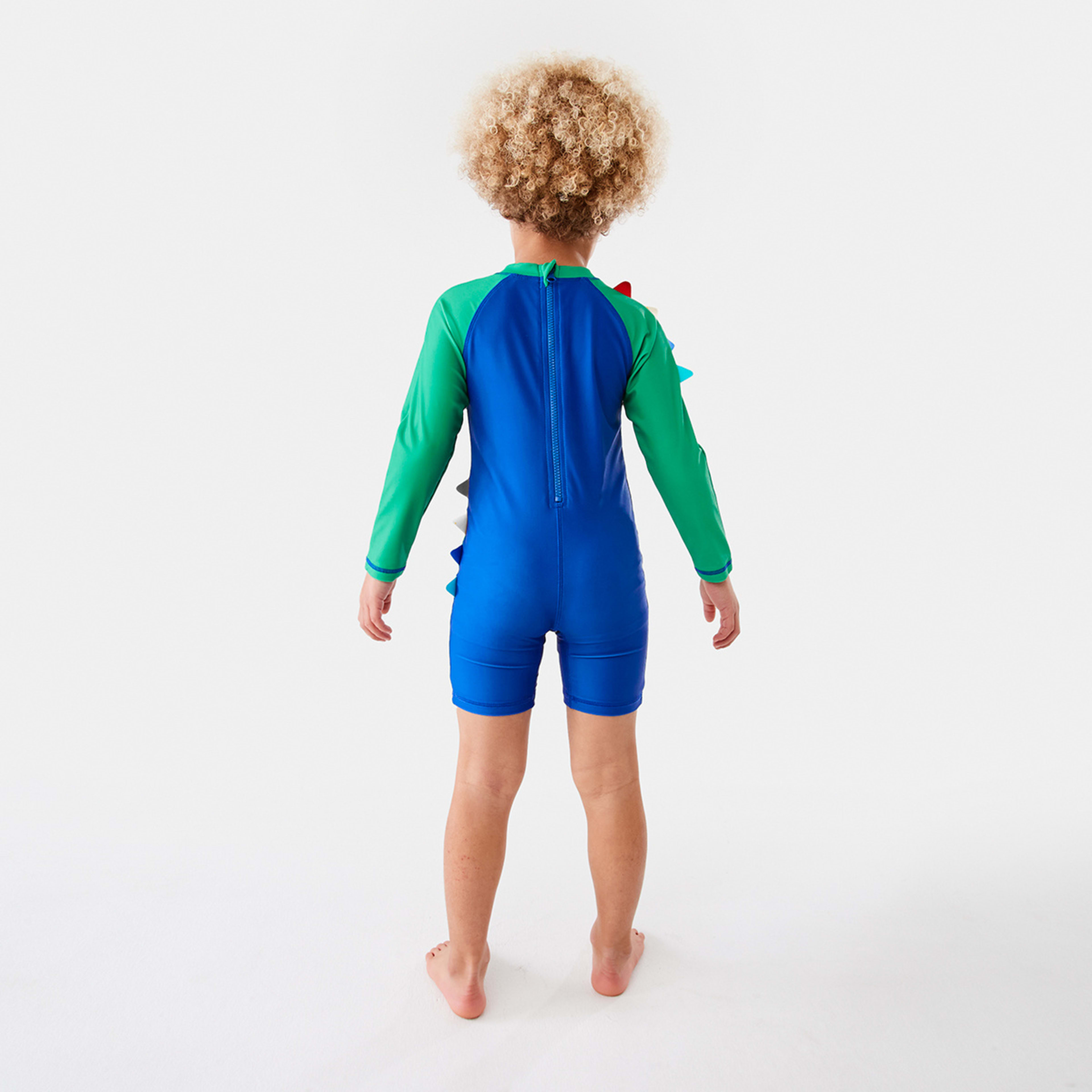 8 Long Sleeve Novelty Swimsuit Blue Croc, 8 of 10