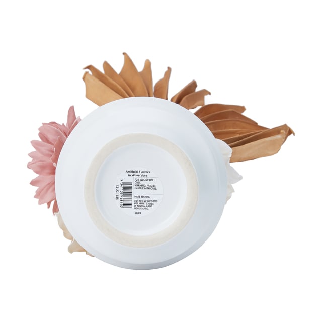 Artificial Flowers in Wave Vase Kmart