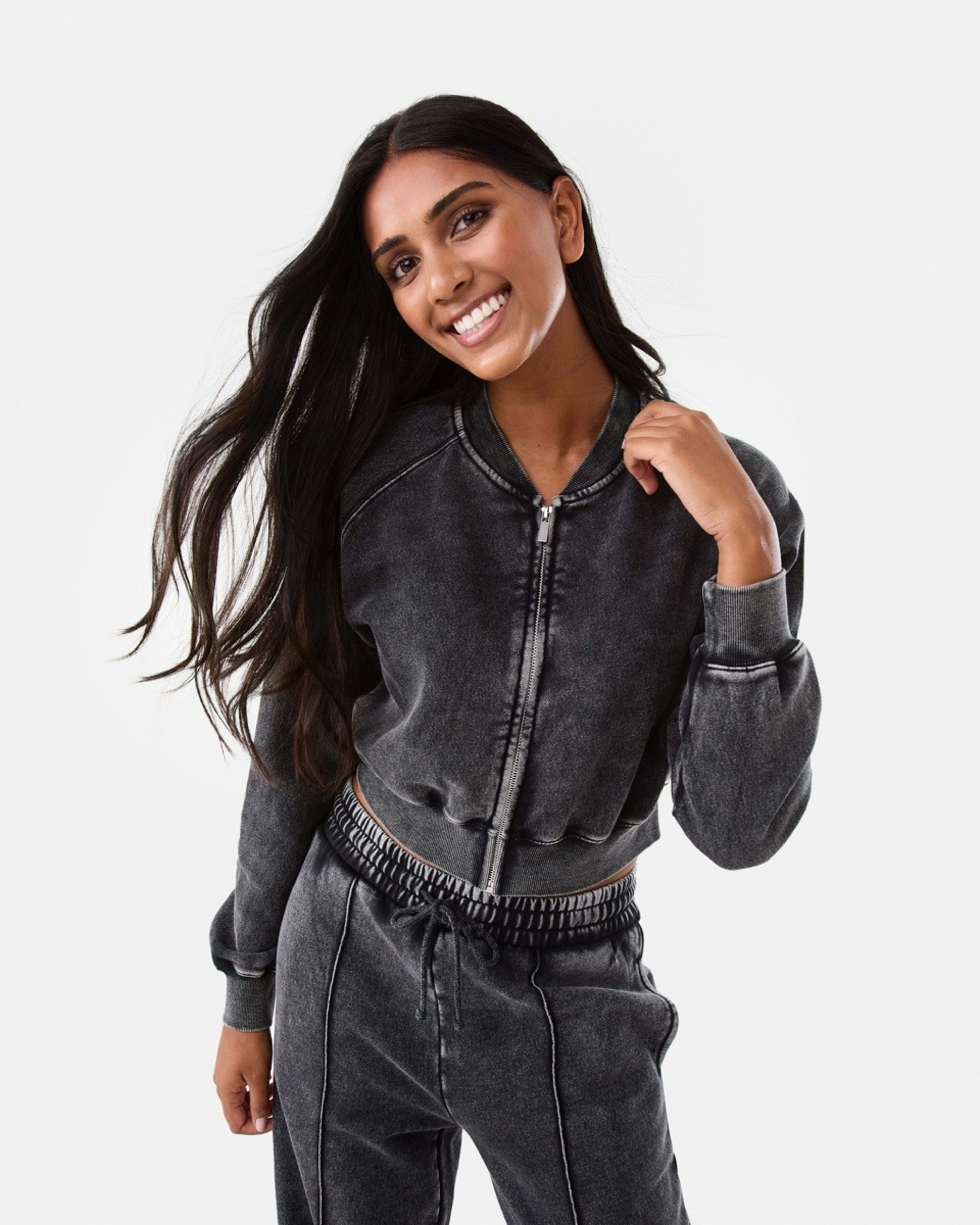 1 Washed Bomber Jacket Black