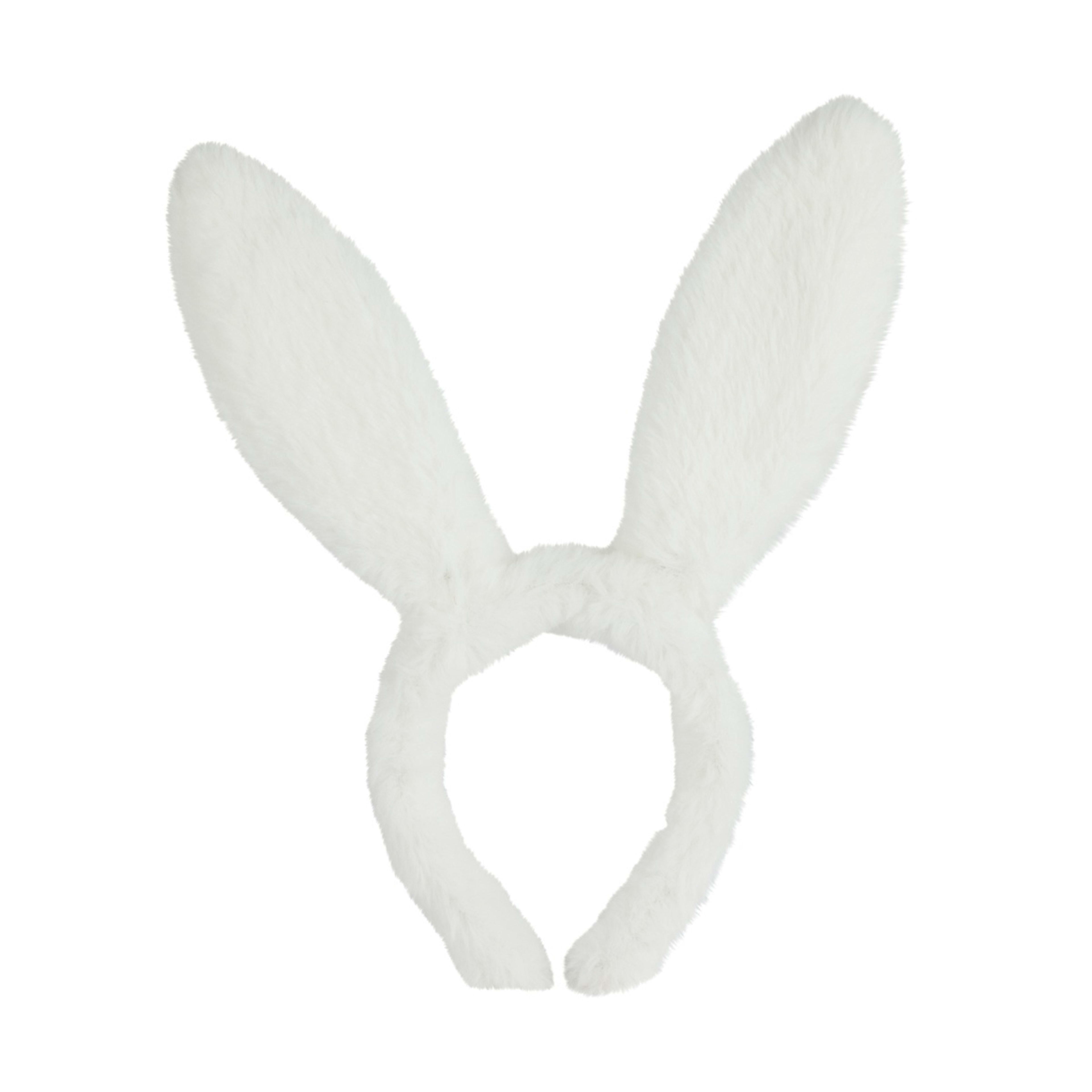 3 White Plush Bunny Ears, 3 of 4