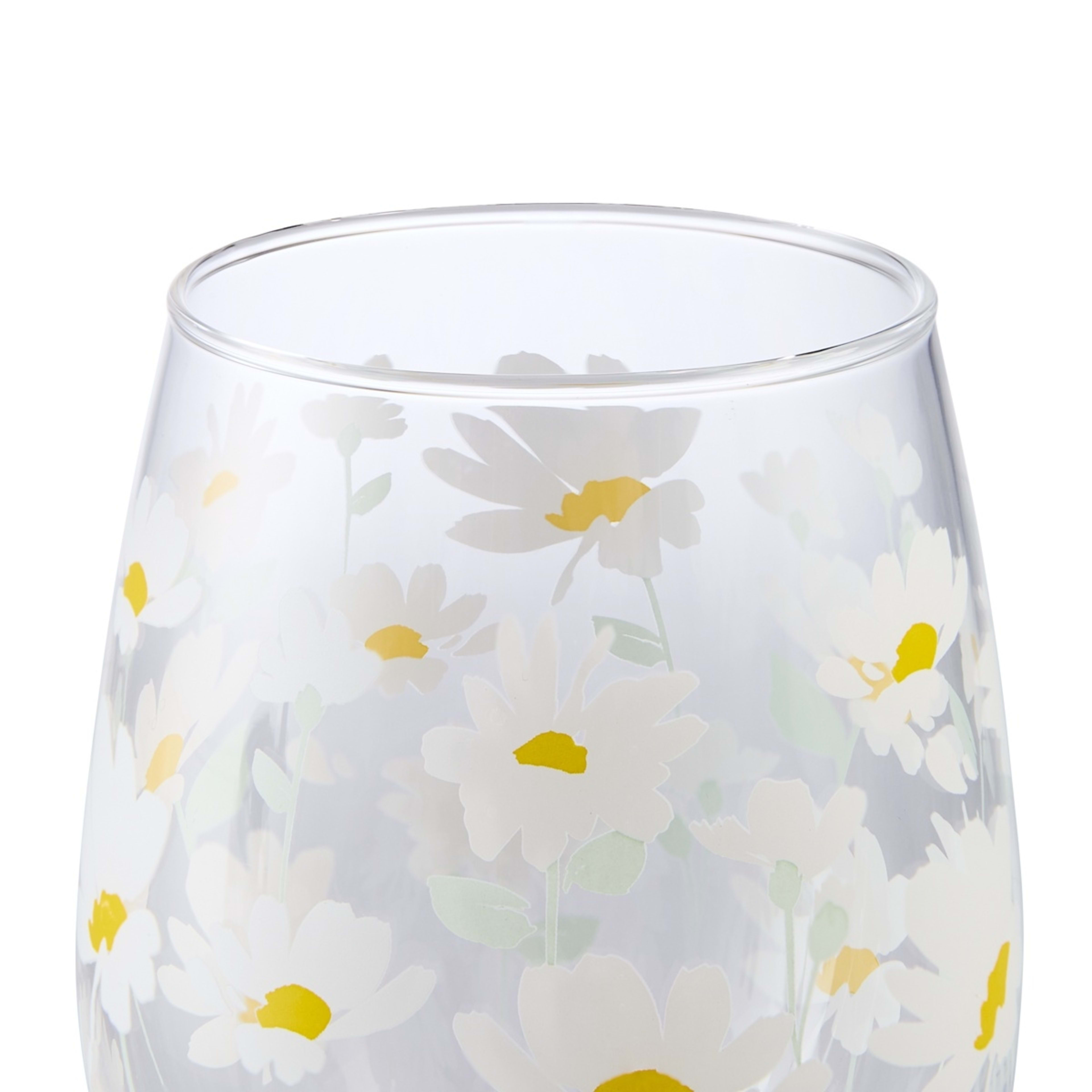 4 6 Daisy Stemless Glasses, 4 of 6