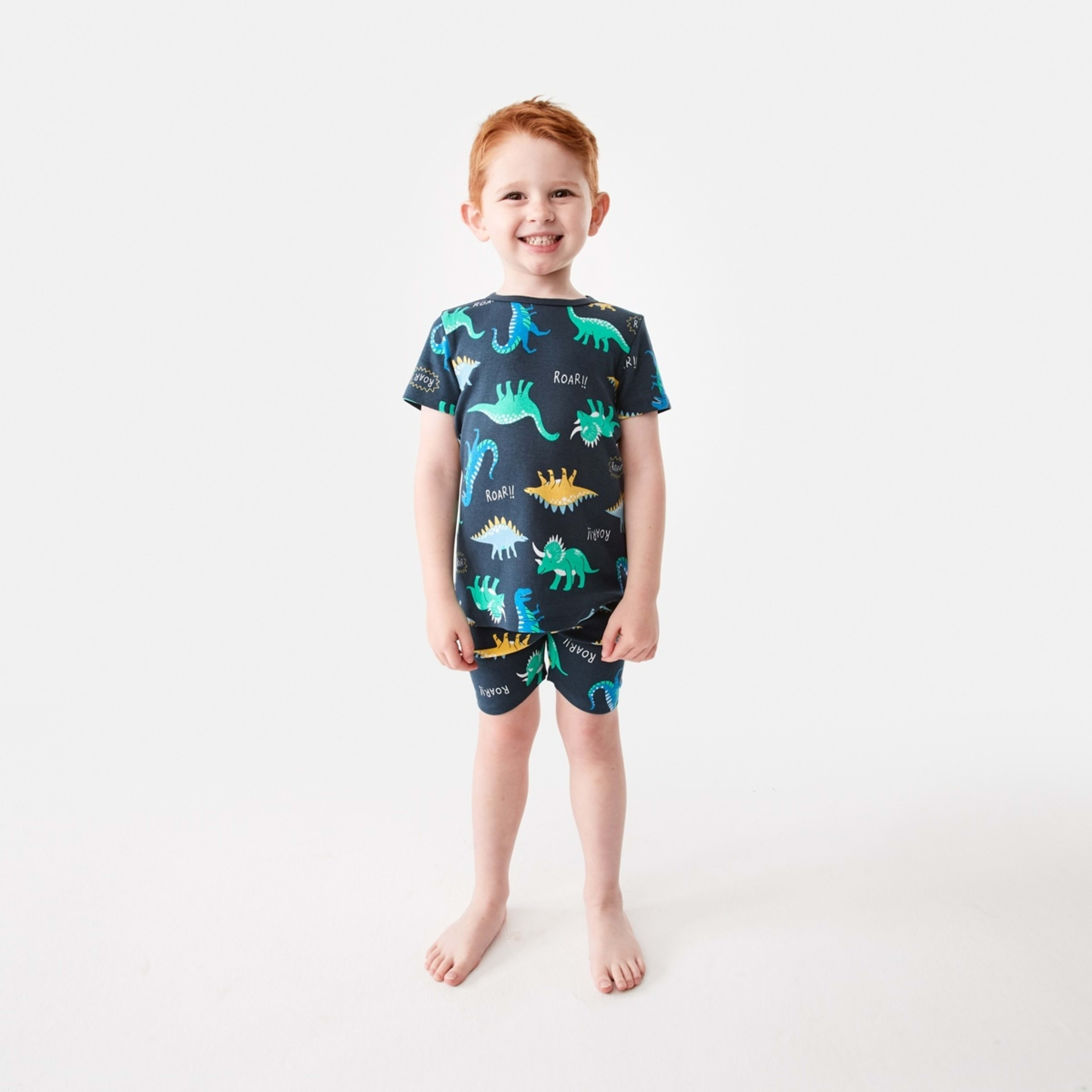5 Short Sleeve Rib Knit Pyjama Set Multidinos, 5 of 10