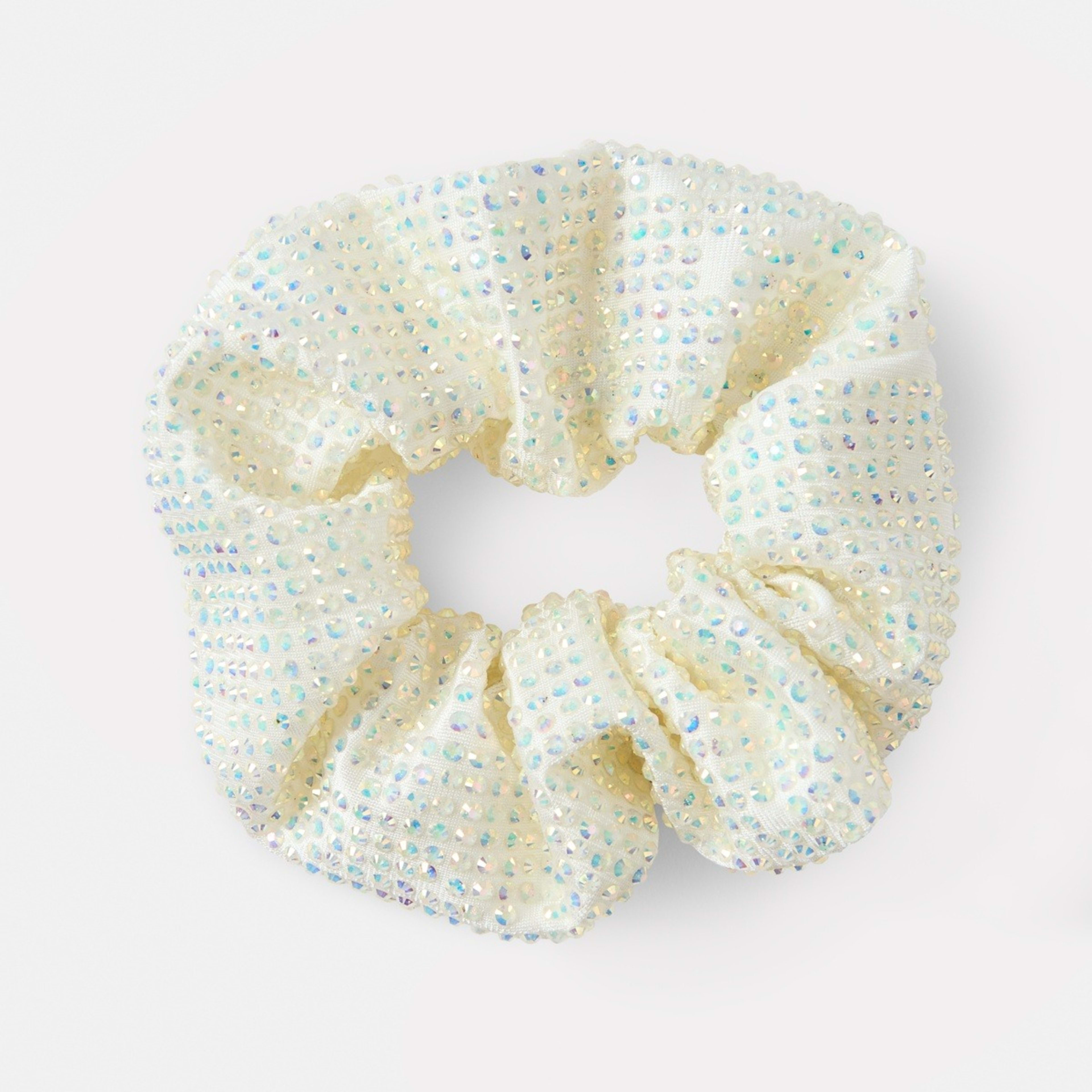 1 Diamante Scrunchie - Beige