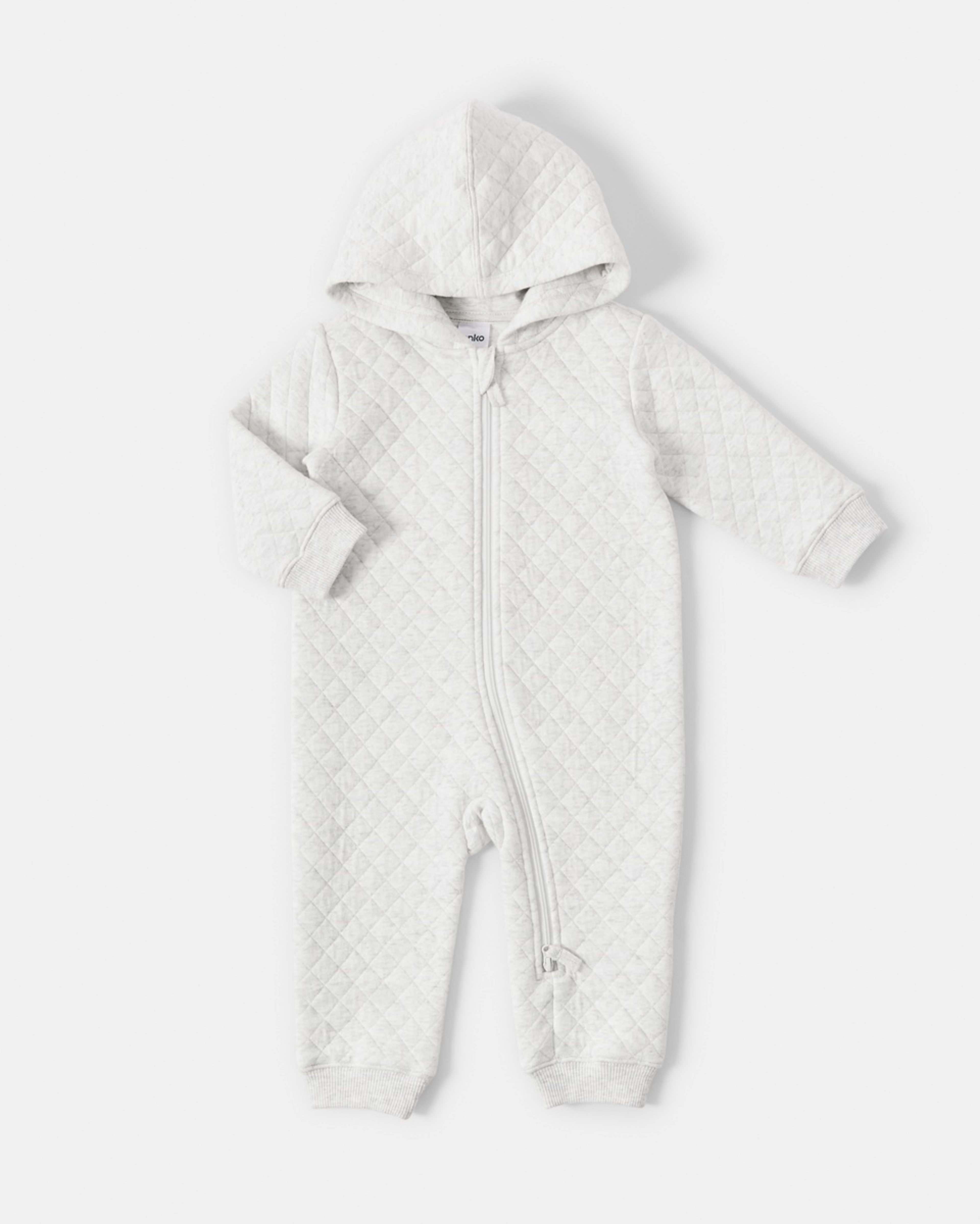 1 Quilted Pramsuit White Marle