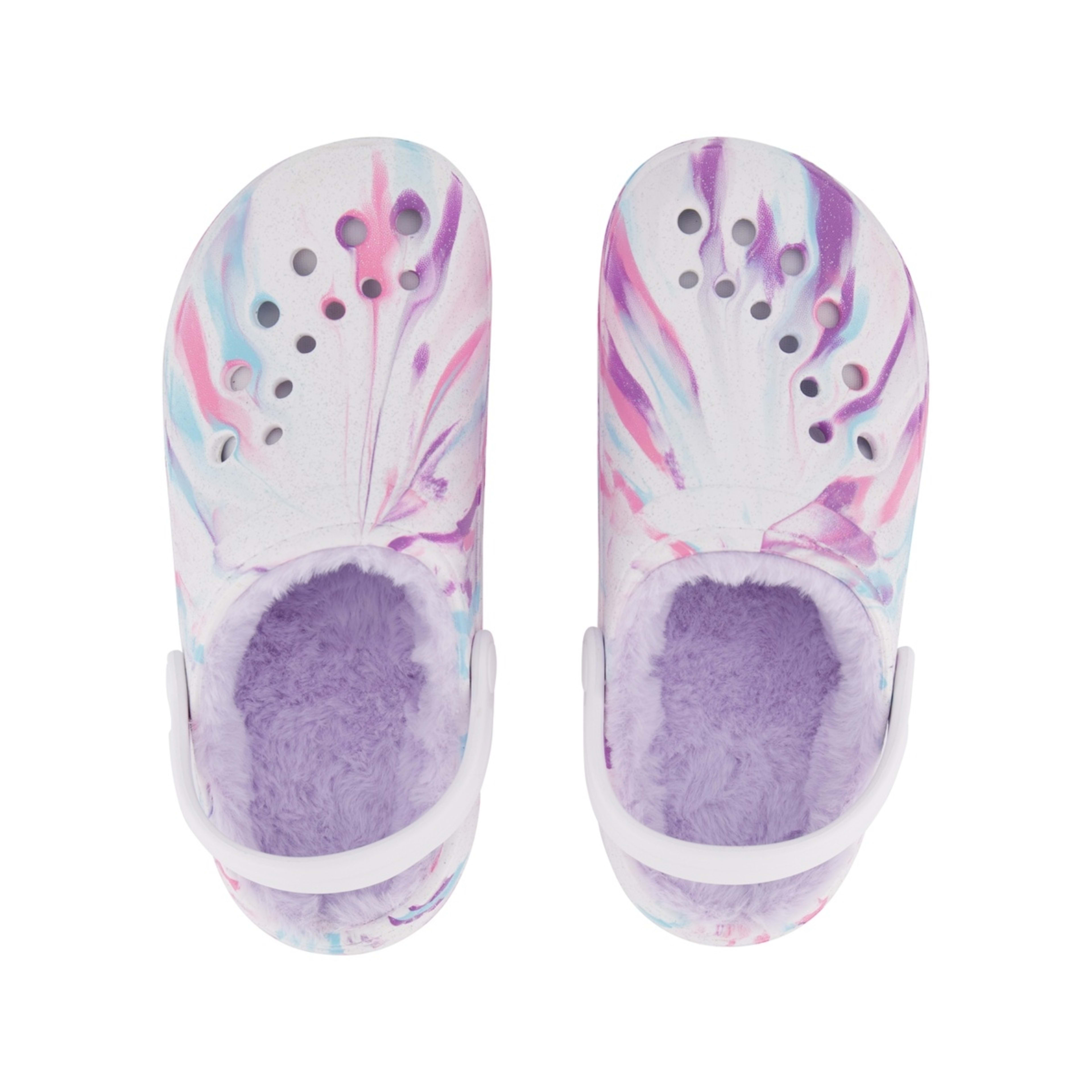 3 Senior Faux Fur Lined Clogs Pastel Ombre, 3 of 4