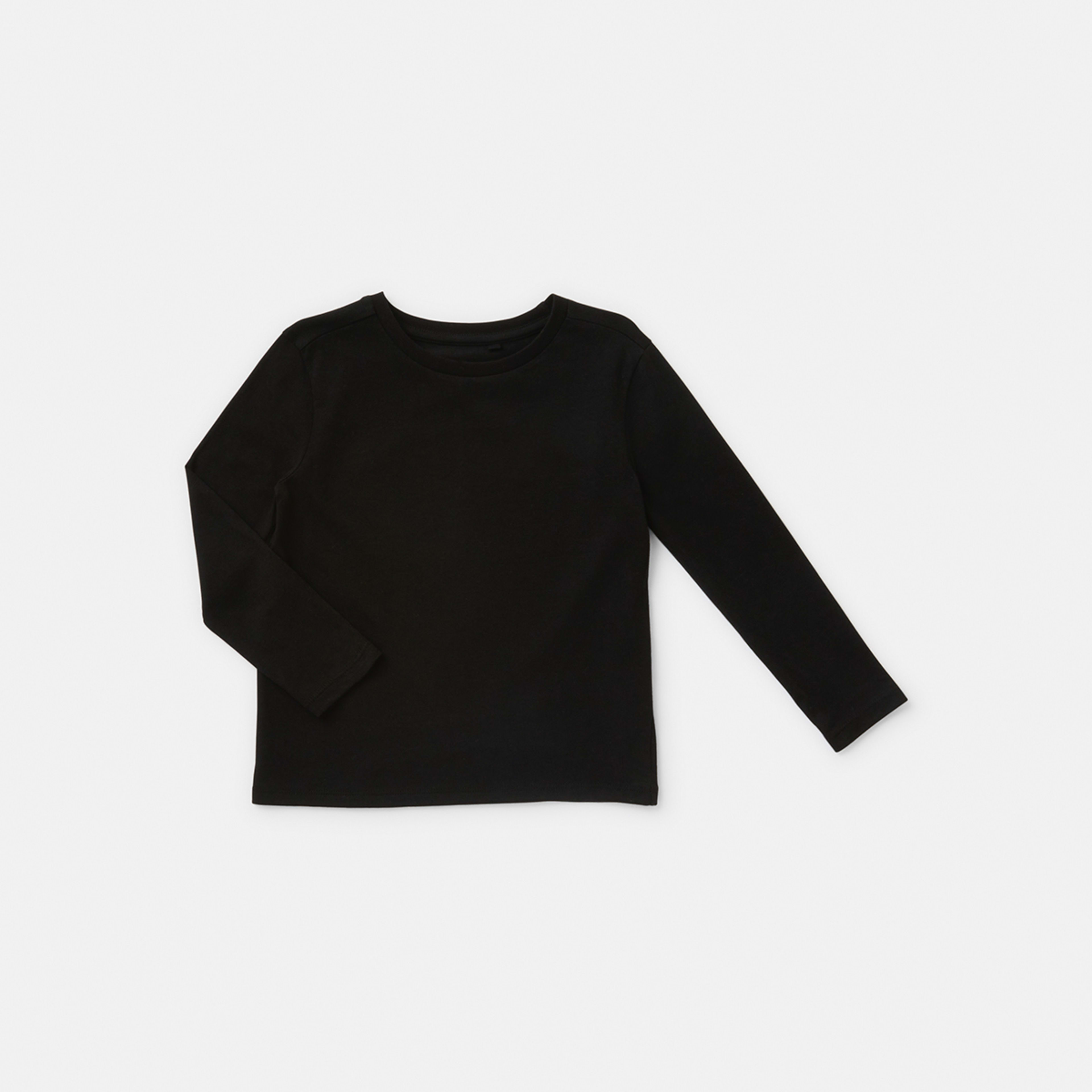 7 Long Sleeve Plain T-shirt Black, 7 of 8