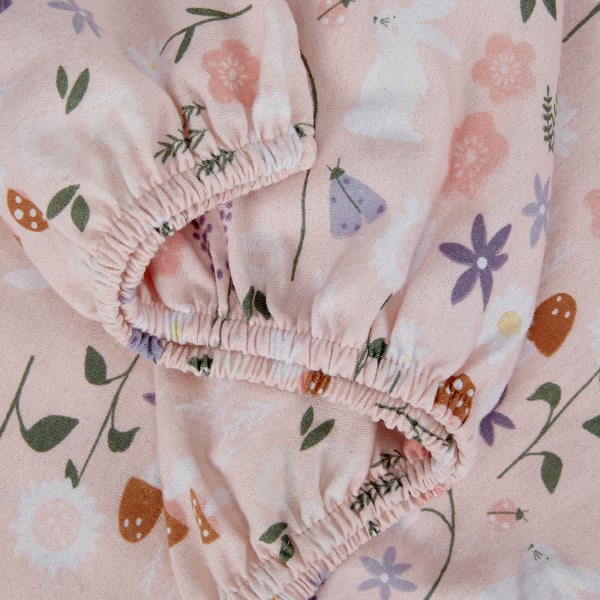 Cotton Flannelette Sheet Set - King Single Bed, Meadow