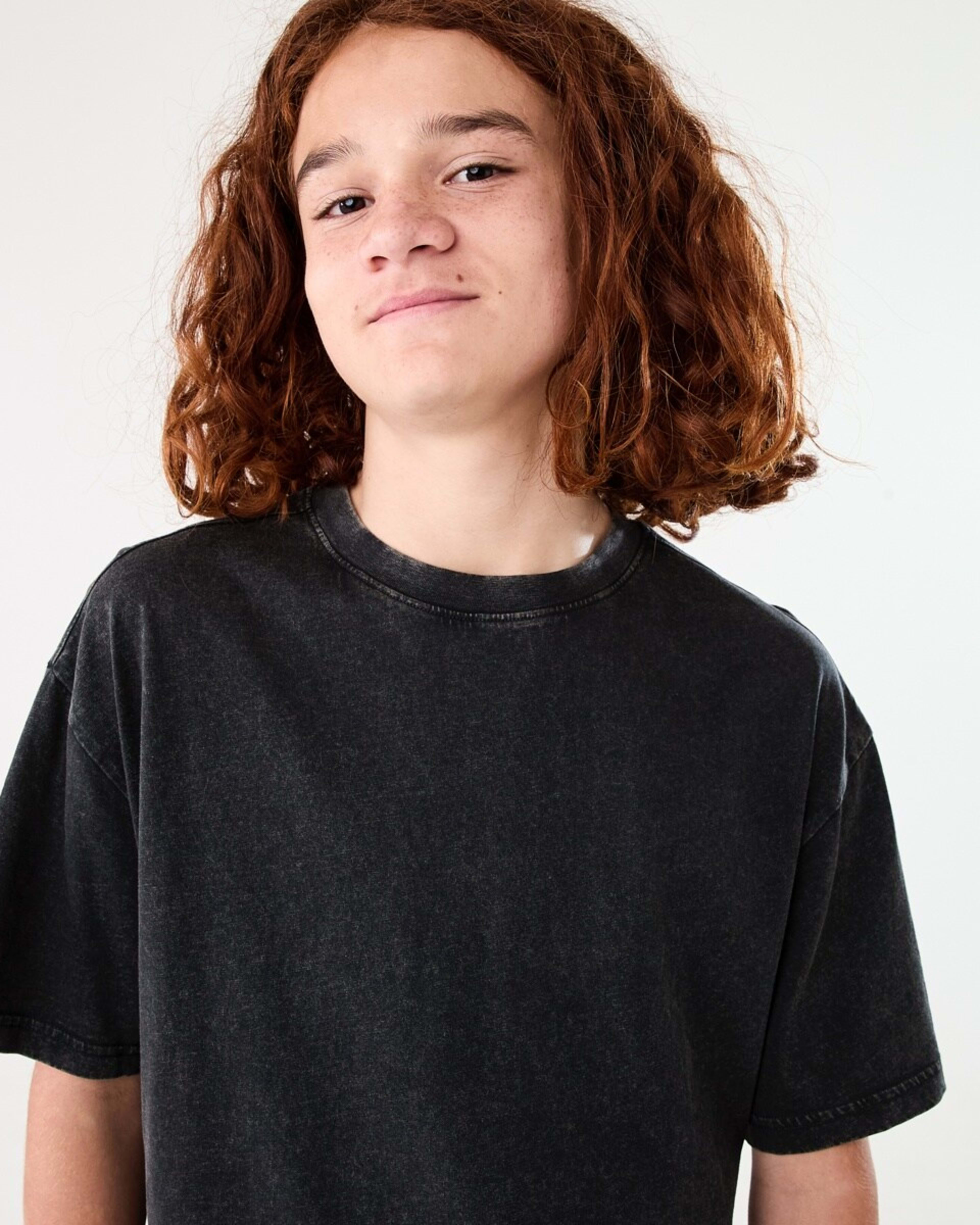 3 Short Sleeve Oversized Acid Wash T-shirt BLACK, 3 of 6