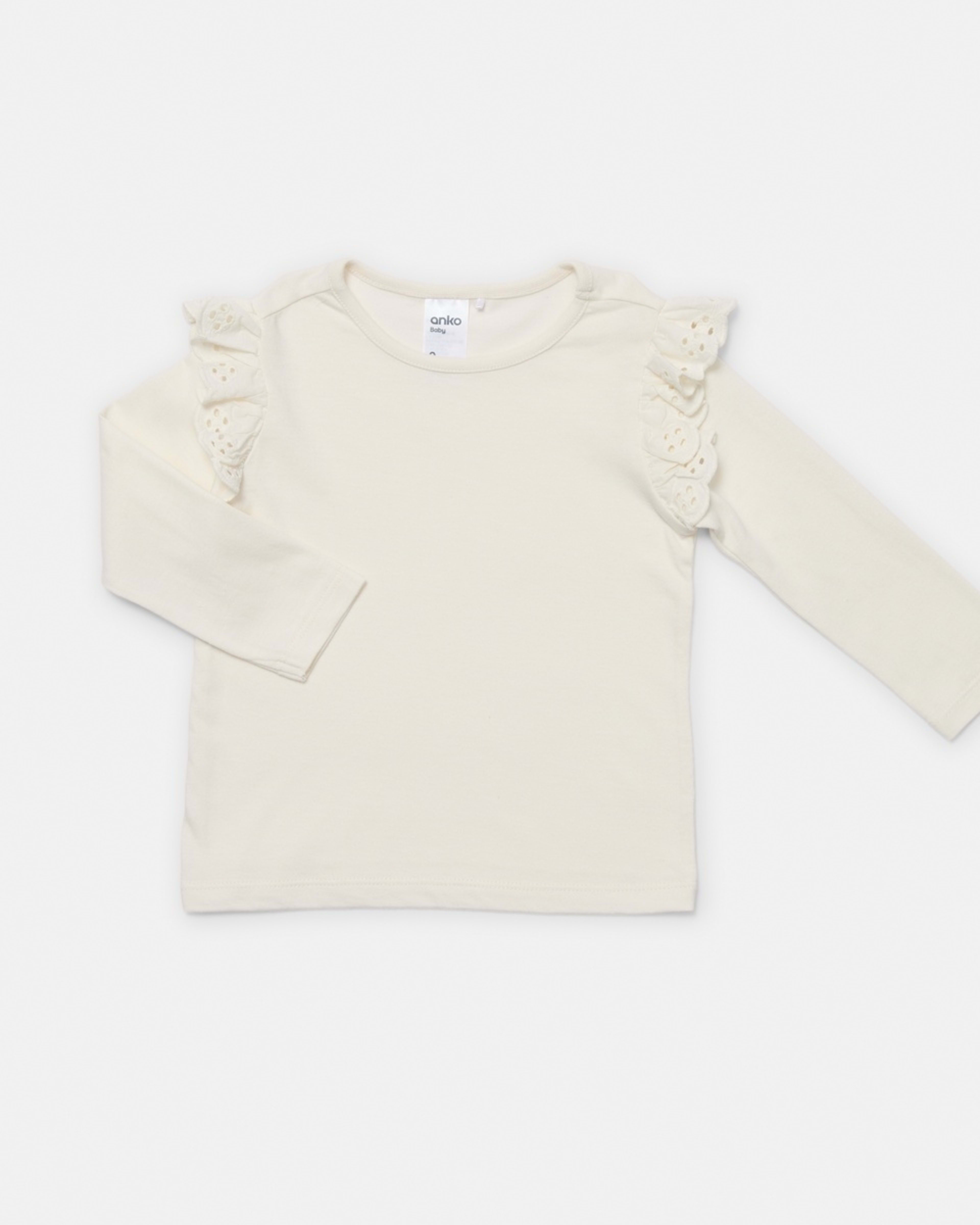 5 3 Pack Long Sleeve Broderie T-shirt Green Grey, 5 of 8
