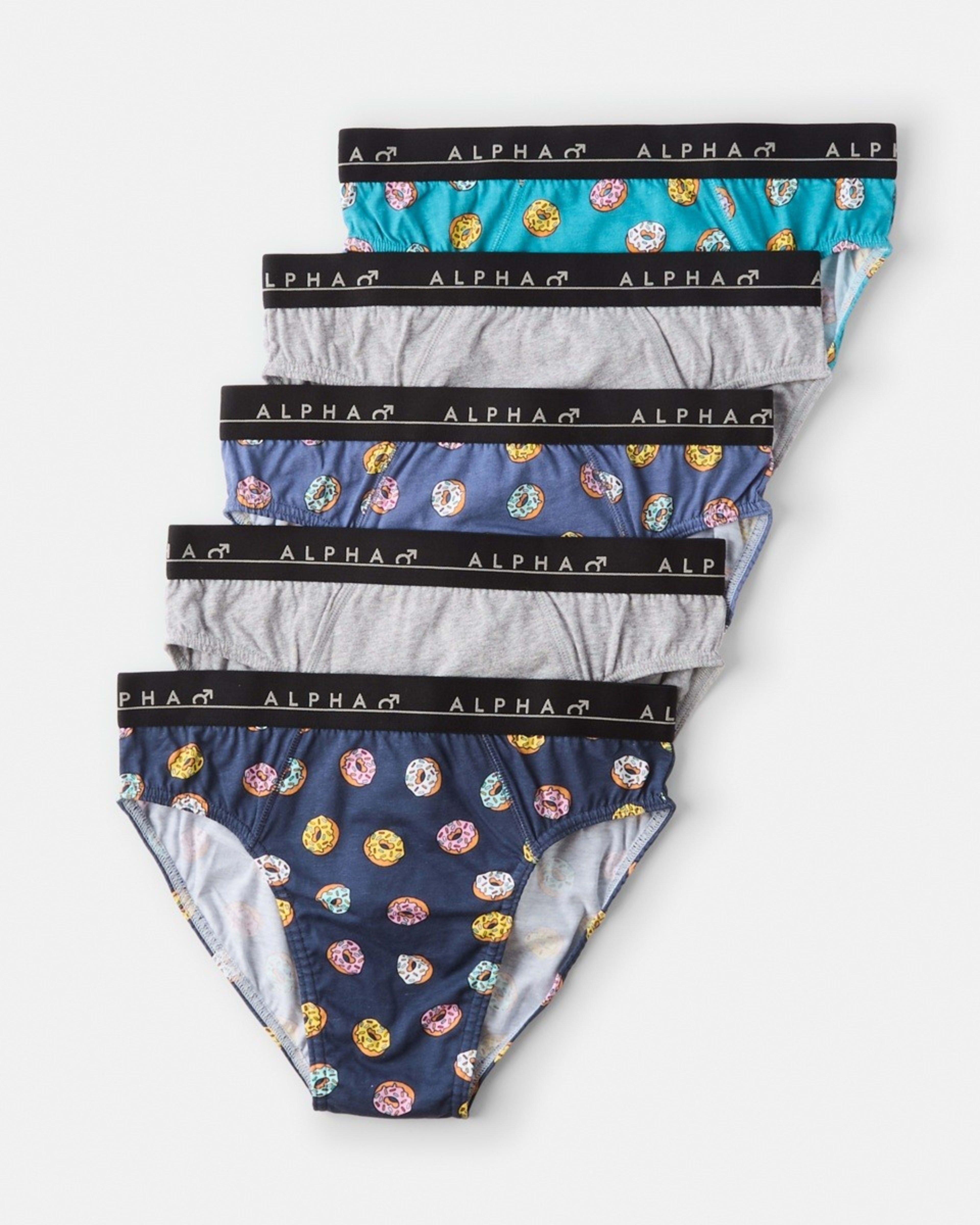 1 5 Pack Printed Briefs Donuts